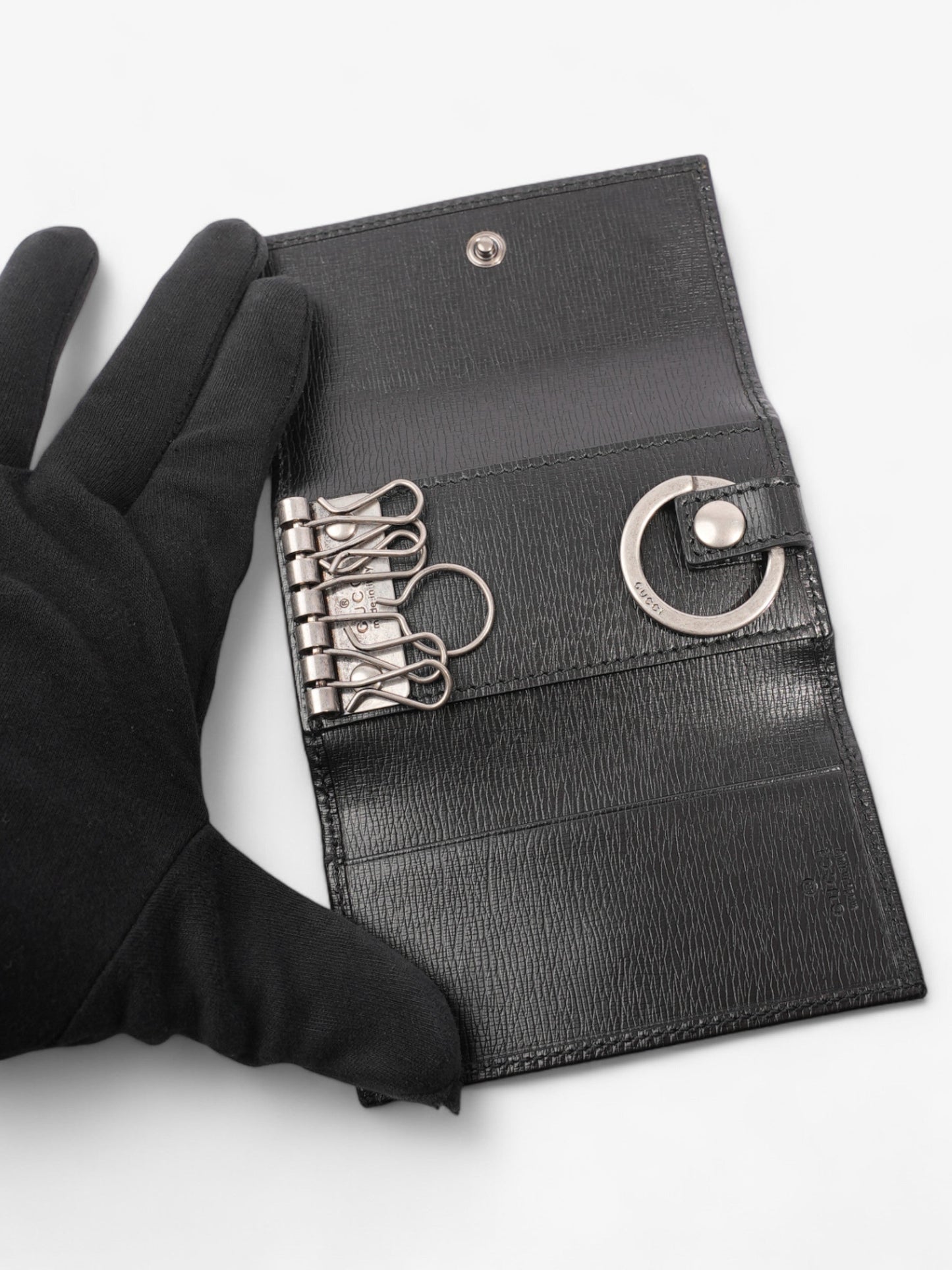 Gucci Interlocking G Key Case Black Leather