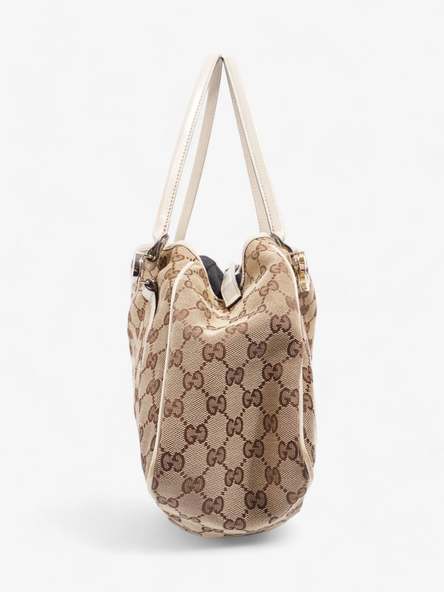 Gucci Twins Tote Beige And Ebony GG Supreme / White Canvas