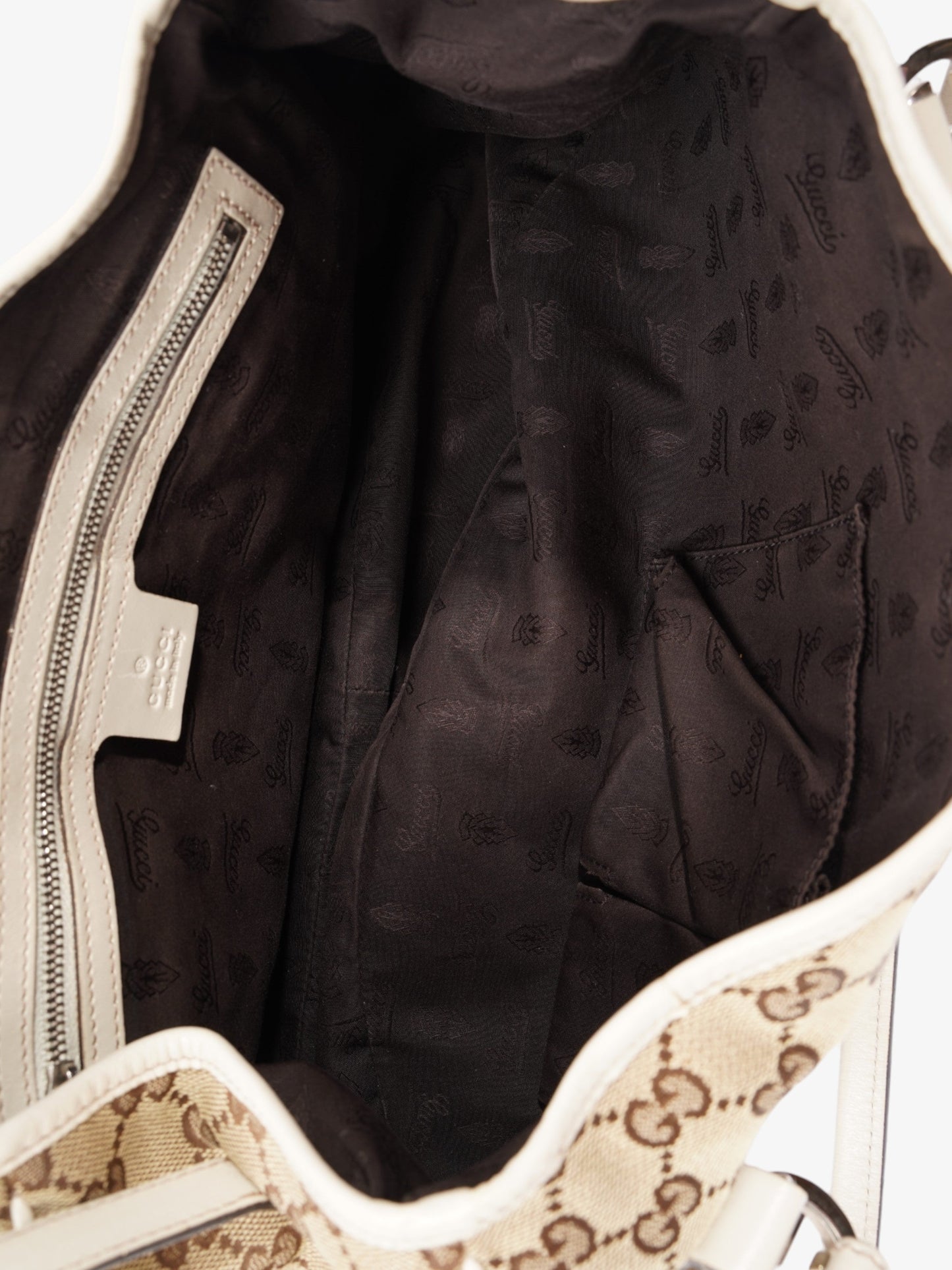 Gucci Twins Tote Beige And Ebony GG Supreme / White Canvas