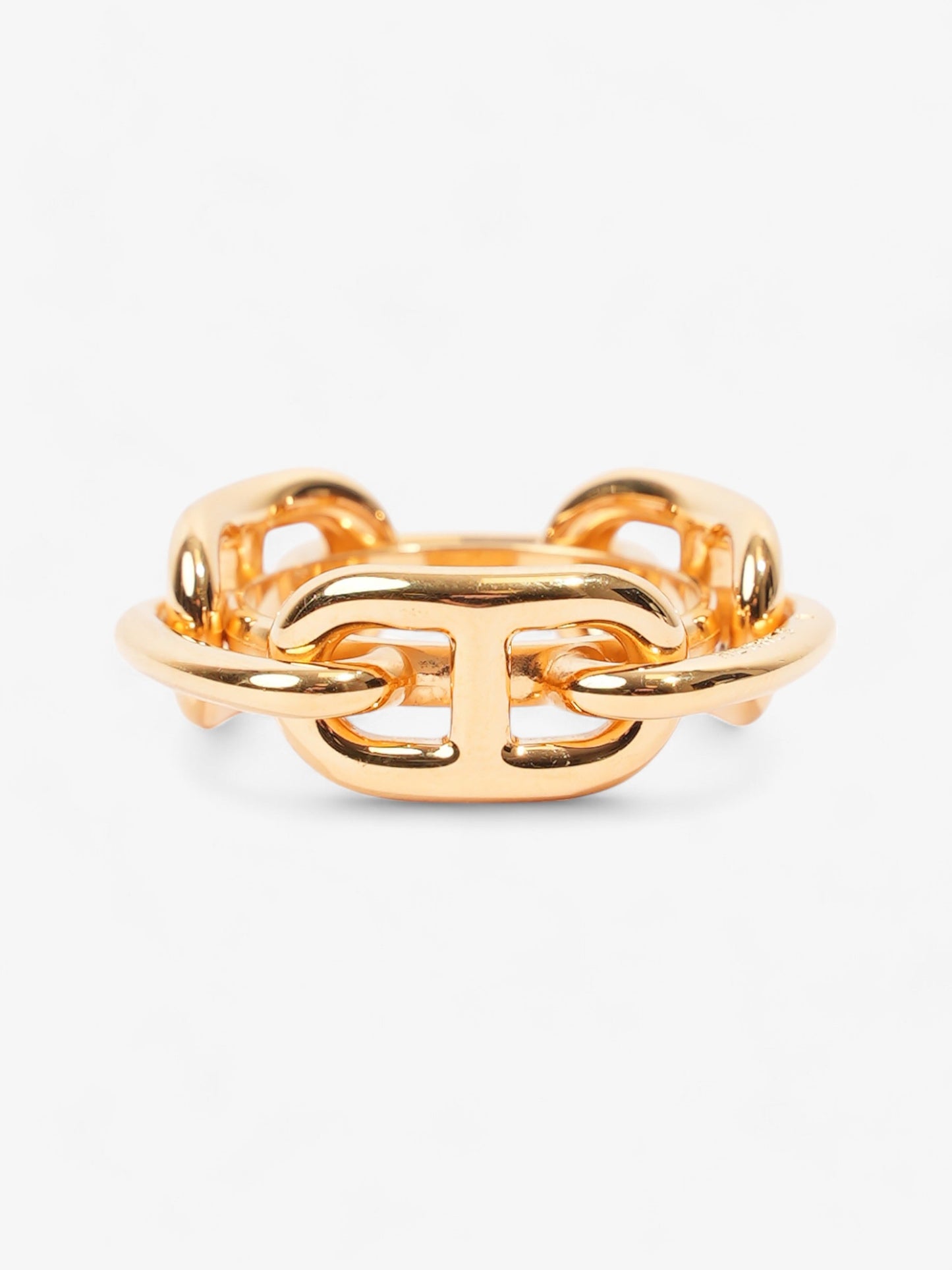 Hermes Lucade Chaîne d'Ancre Scarf Ring Gold Gold Plated 62