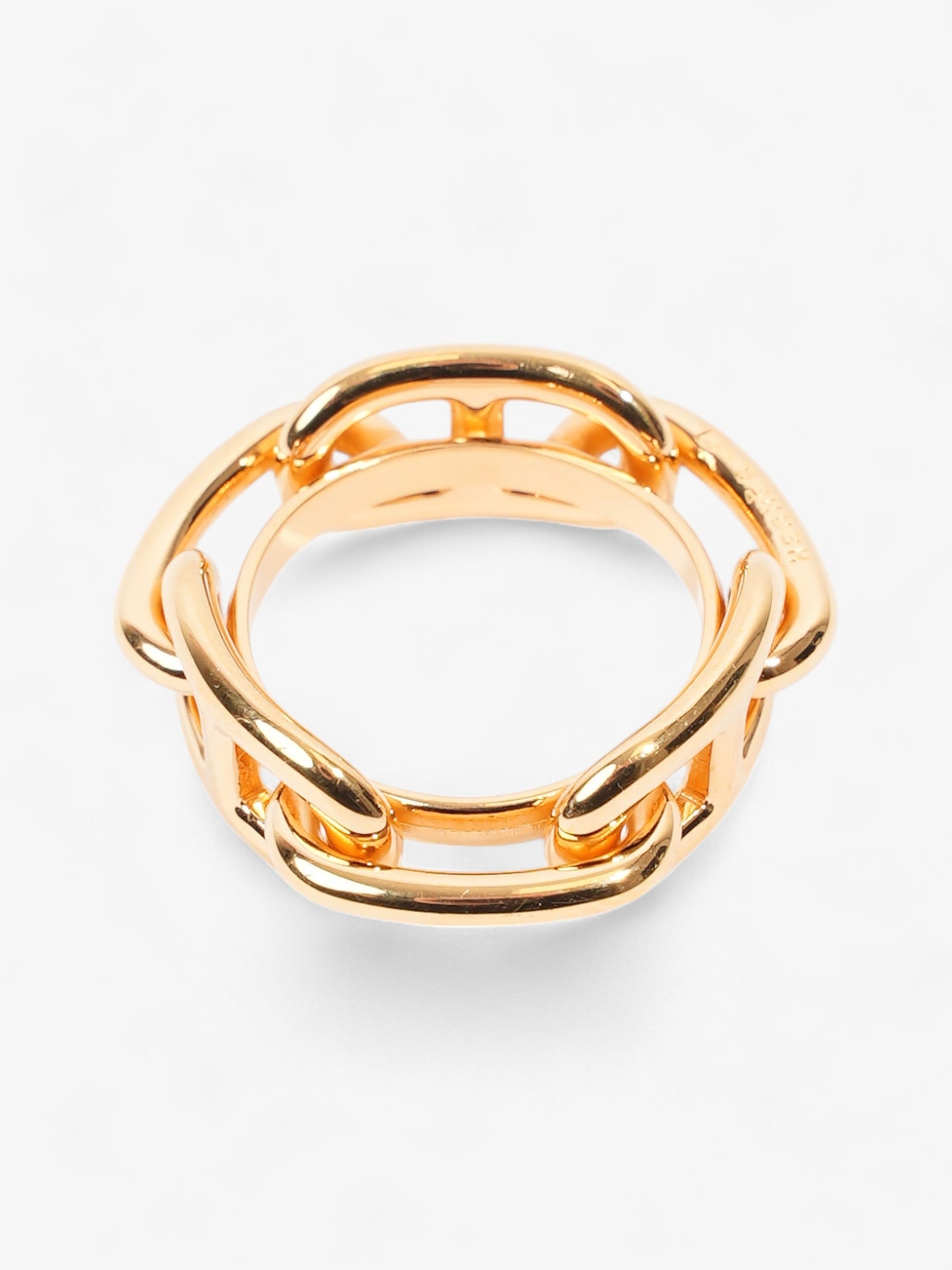 Hermes Lucade Chaîne d'Ancre Scarf Ring Gold Gold Plated 62