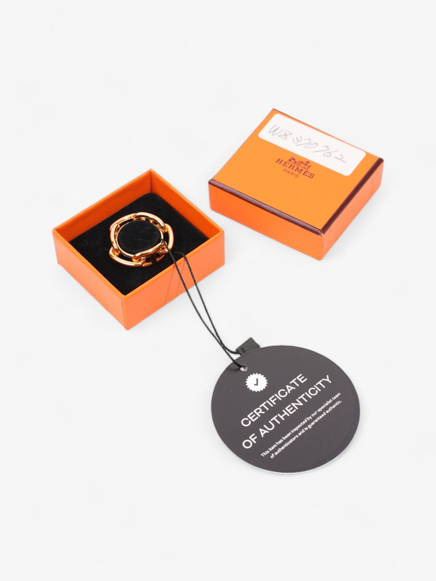Hermes Lucade Chaîne d'Ancre Scarf Ring Gold Gold Plated 62