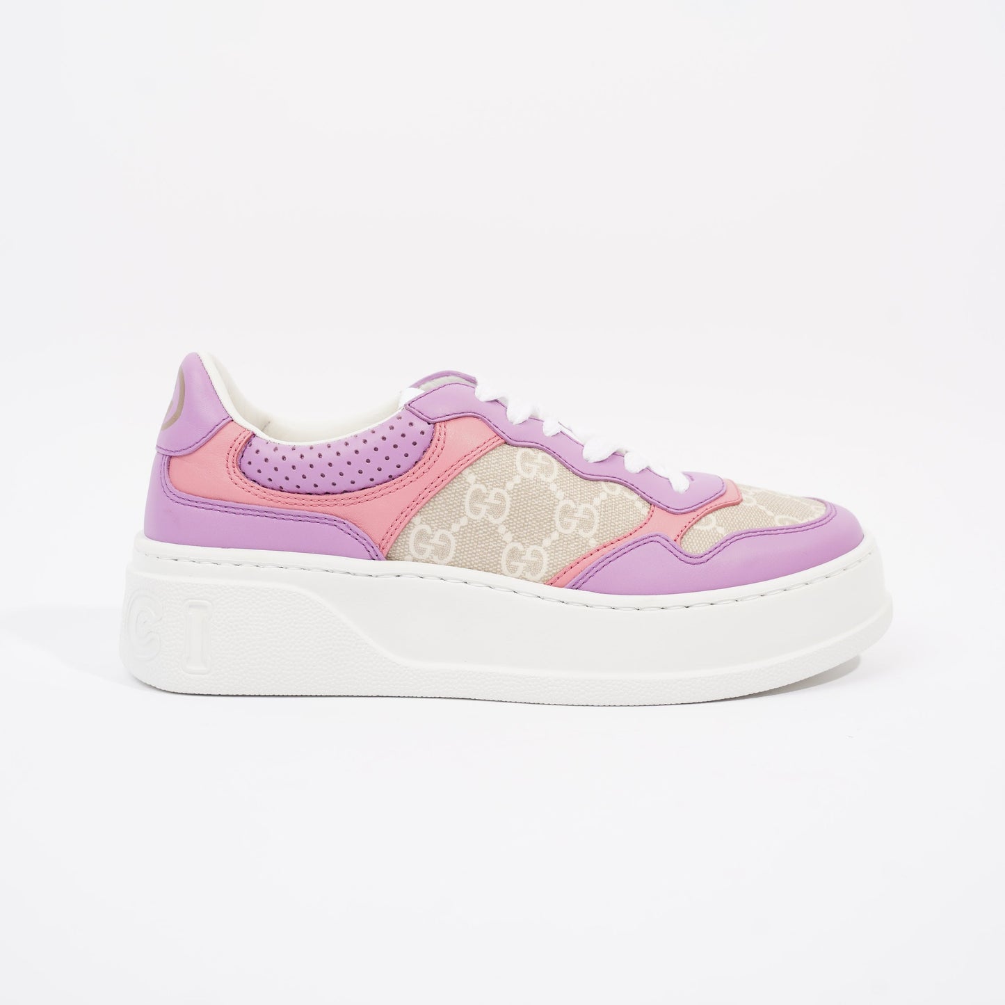 Gucci GG Supreme Monogram Pink / Beige Monogram / White Canvas EU 37.5 UK 4.5