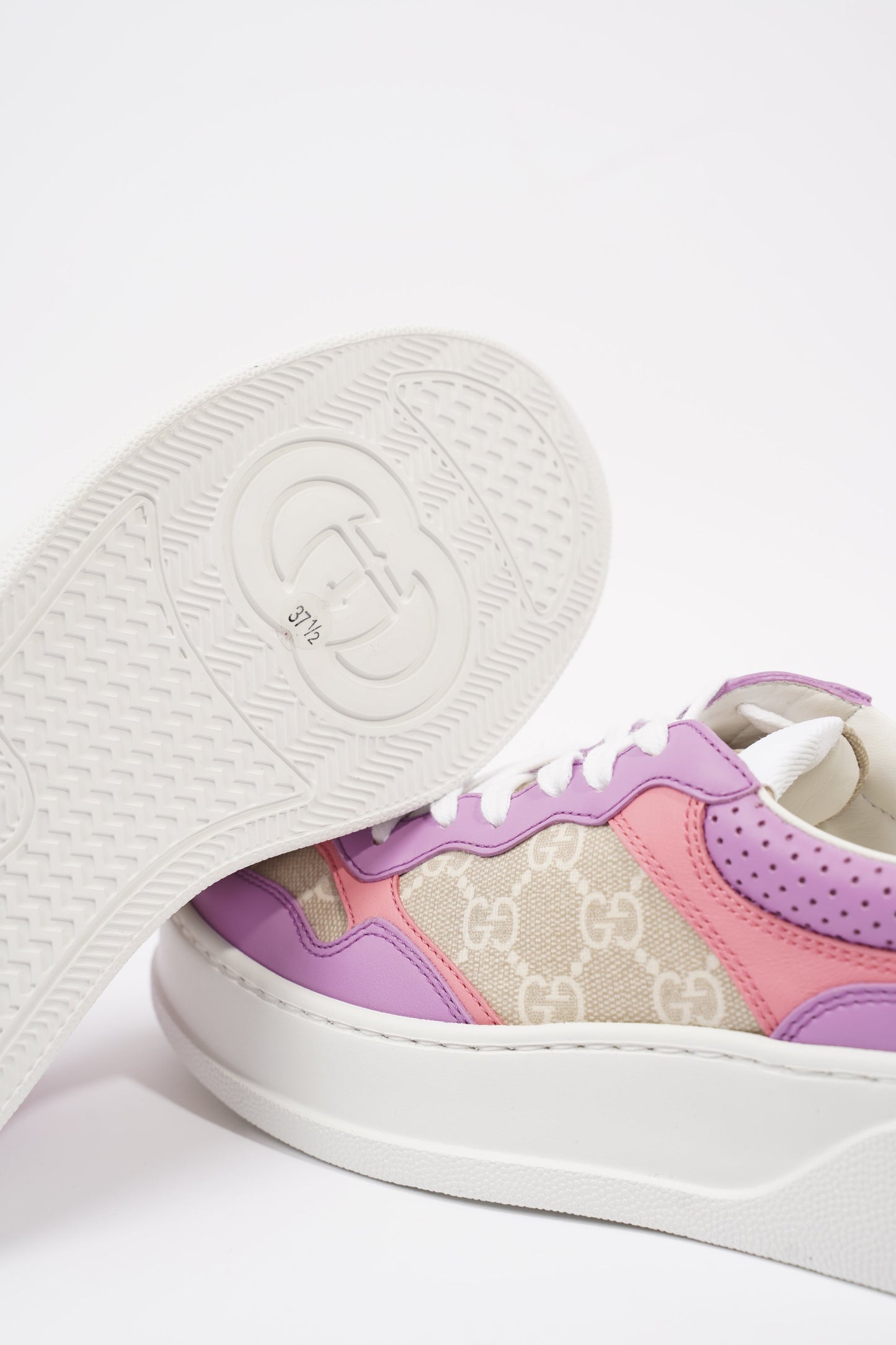 Gucci GG Supreme Monogram Pink / Beige Monogram / White Canvas EU 37.5 UK 4.5