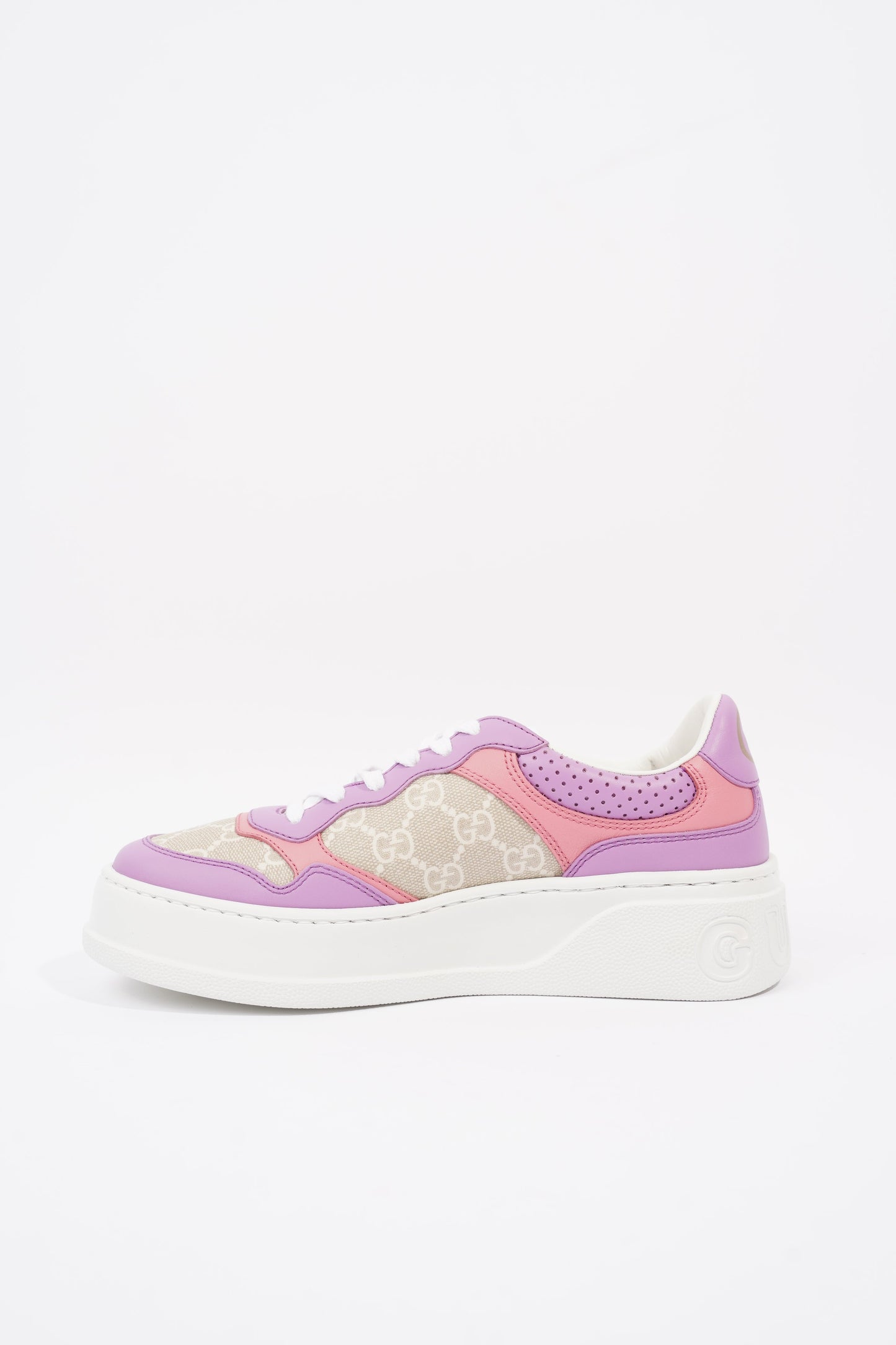 Gucci GG Supreme Monogram Pink / Beige Monogram / White Canvas EU 37.5 UK 4.5