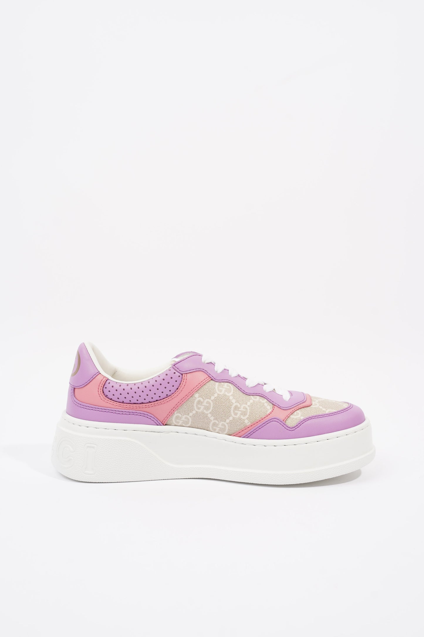 Gucci GG Supreme Monogram Pink / Beige Monogram / White Canvas EU 37.5 UK 4.5