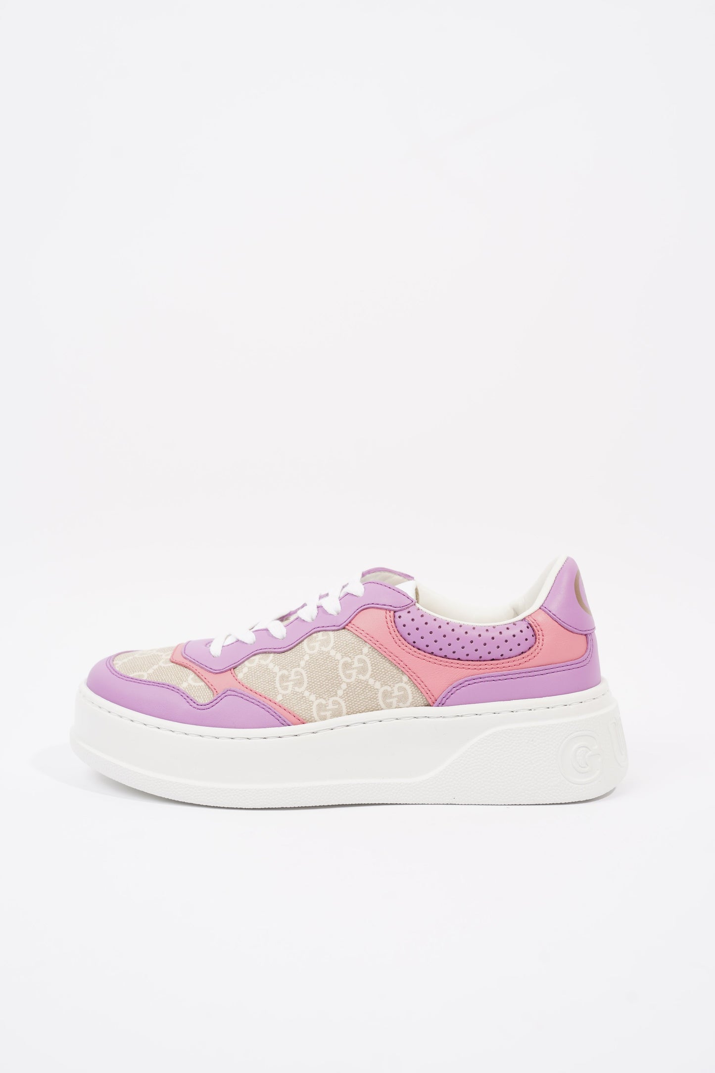 Gucci GG Supreme Monogram Pink / Beige Monogram / White Canvas EU 37.5 UK 4.5