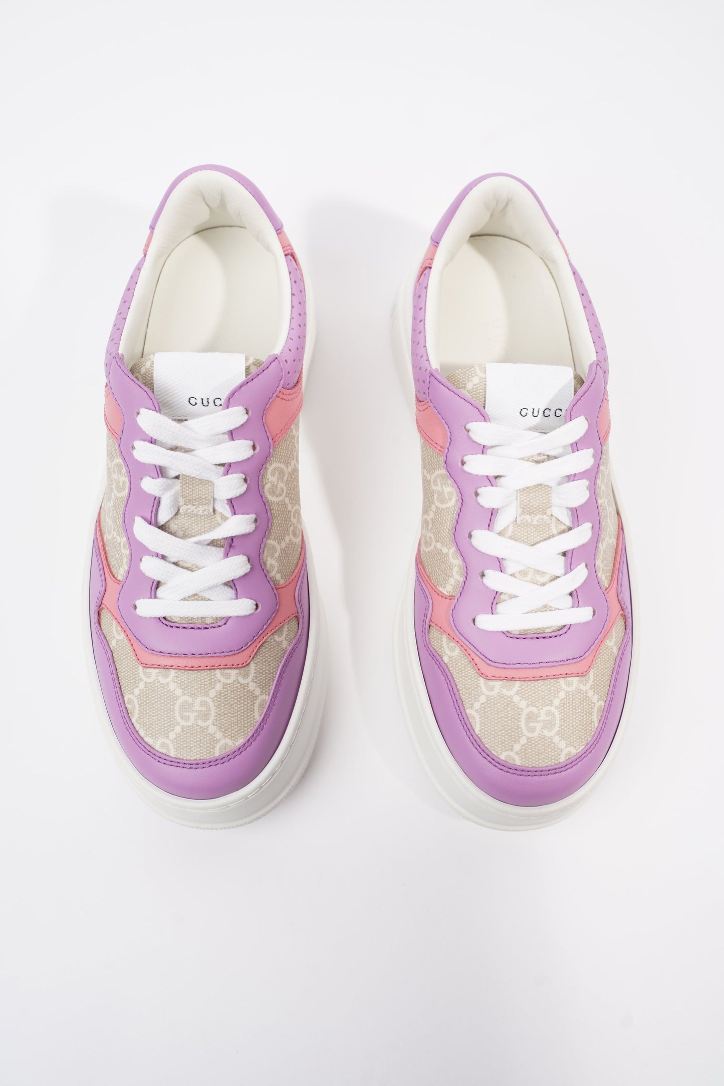 Gucci GG Supreme Monogram Pink / Beige Monogram / White Canvas EU 37.5 UK 4.5