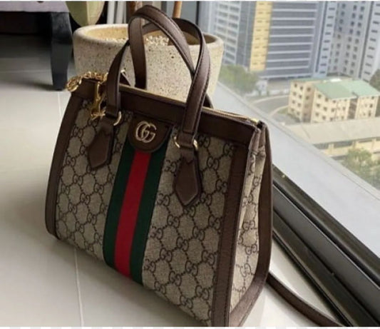 Gucci Master Quality Women's Bag with Long Belt and Brand Accessories (Brown)