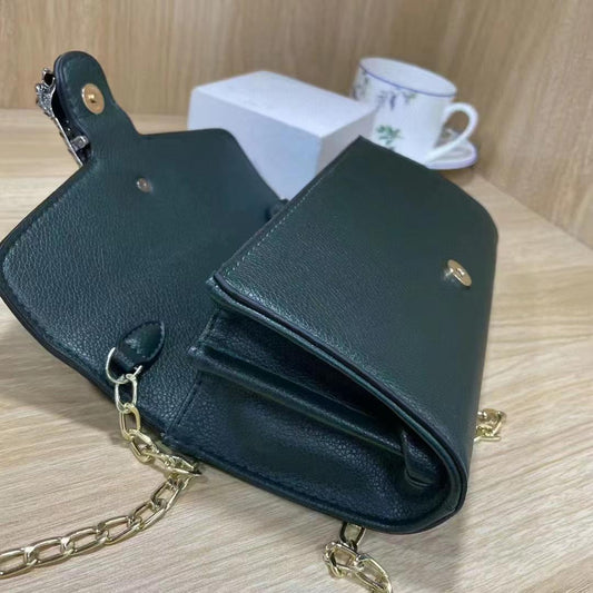 Gucci Women's Cross Body Bag -  Design with Logo, Long Chain (Green)