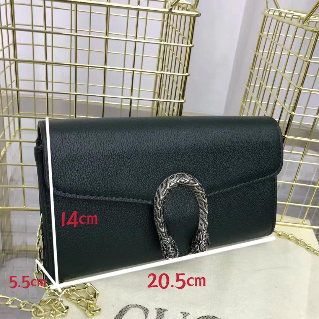 Gucci Women's Cross Body Bag -  Design with Logo, Long Chain (Black)
