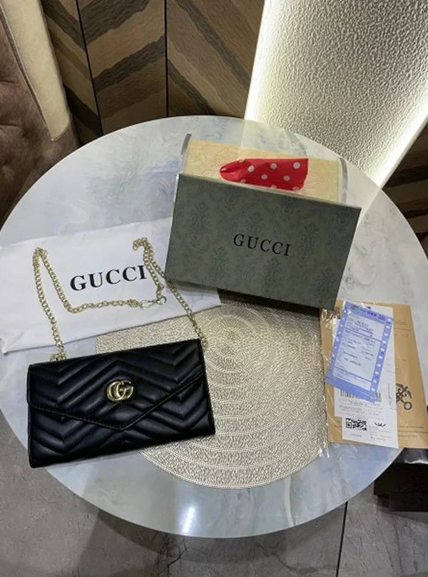 Gucci GG Marmont Black Crossbody Bag + Clutch (black 1)