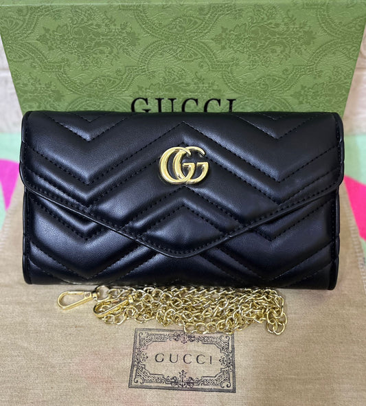 Gucci GG Marmont Black Crossbody Bag + Clutch (black 1)