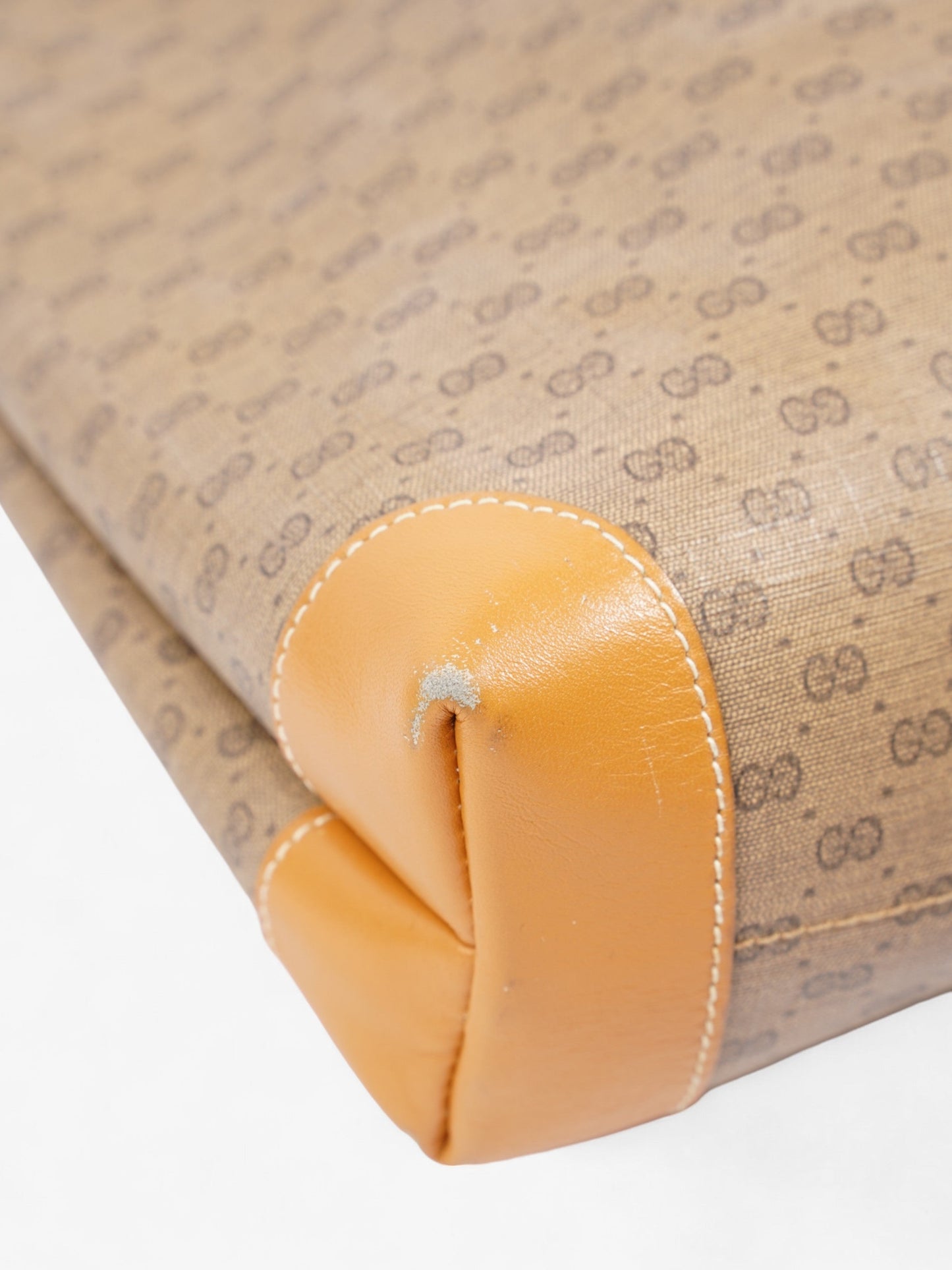 Gucci Vintage Supreme Tote Light Brown / Green And Red Web Coated Canvas