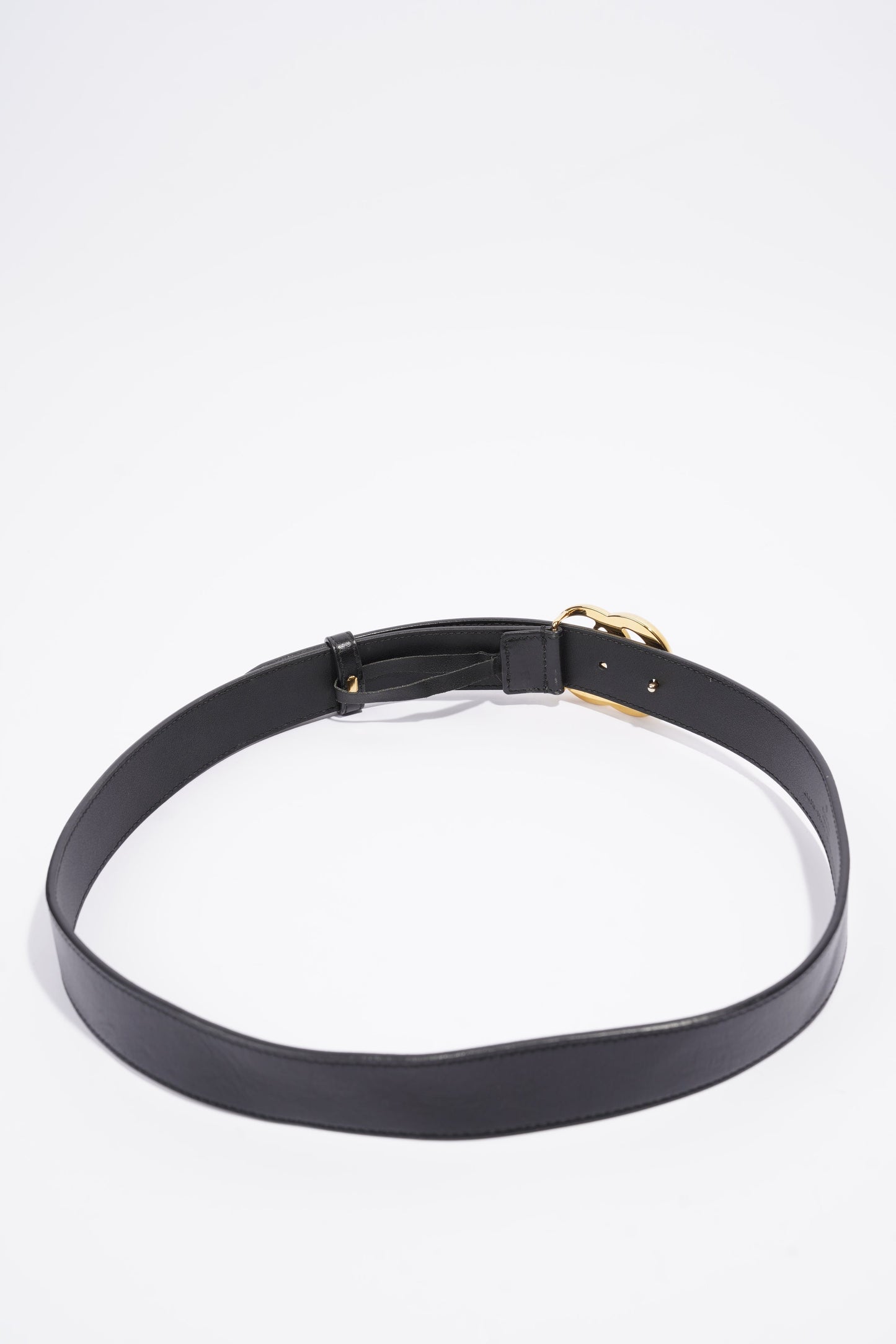 Gucci GG Marmont Belt With Shiny Buckle Black Leather 85cm 34''