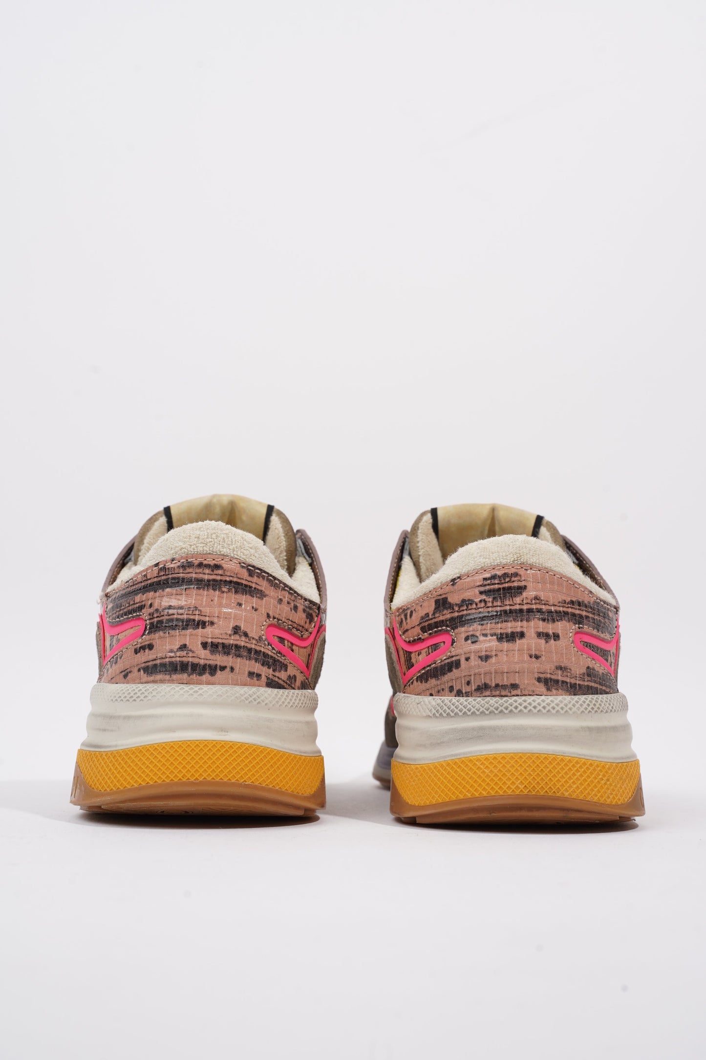 Gucci Ultrapace Sneaker Grey / Yellow / Pink Suede EU 37.5 / UK 4.5