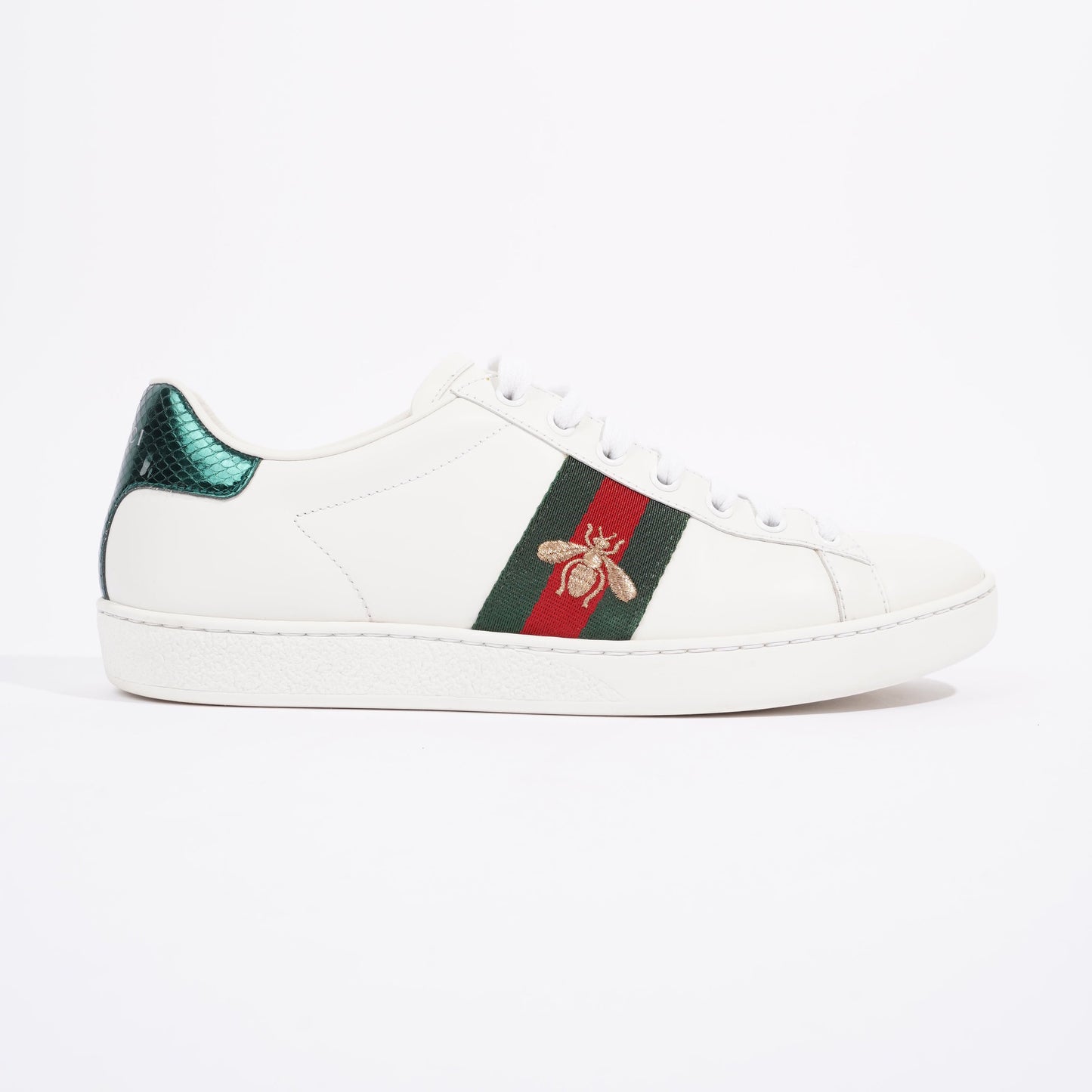 Gucci Ace Embroidered Bee White / Red / Green Leather EU 39 UK 6