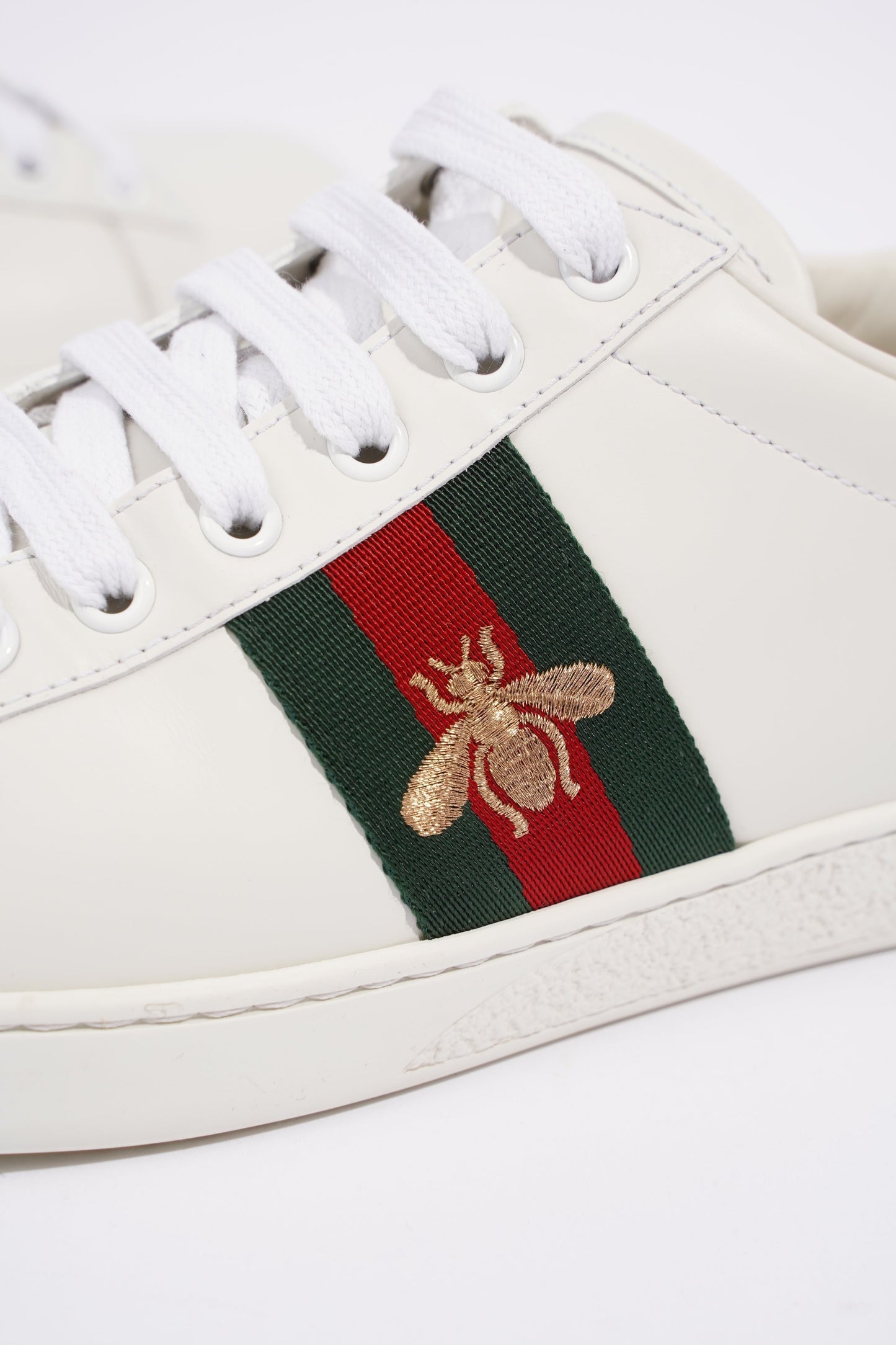 Gucci Ace Embroidered Bee White / Red / Green Leather EU 39 UK 6