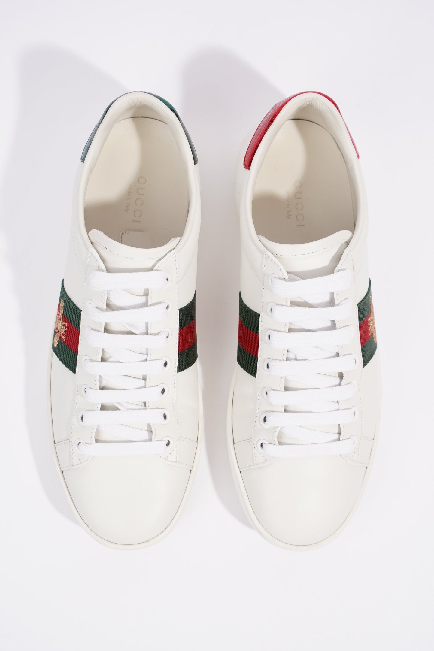 Gucci Ace Embroidered Bee White / Red / Green Leather EU 39 UK 6