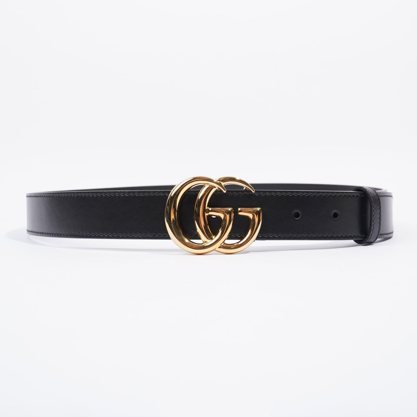 Gucci GG Marmont Shiny Buckle Belt Black Leather 90cm 36"