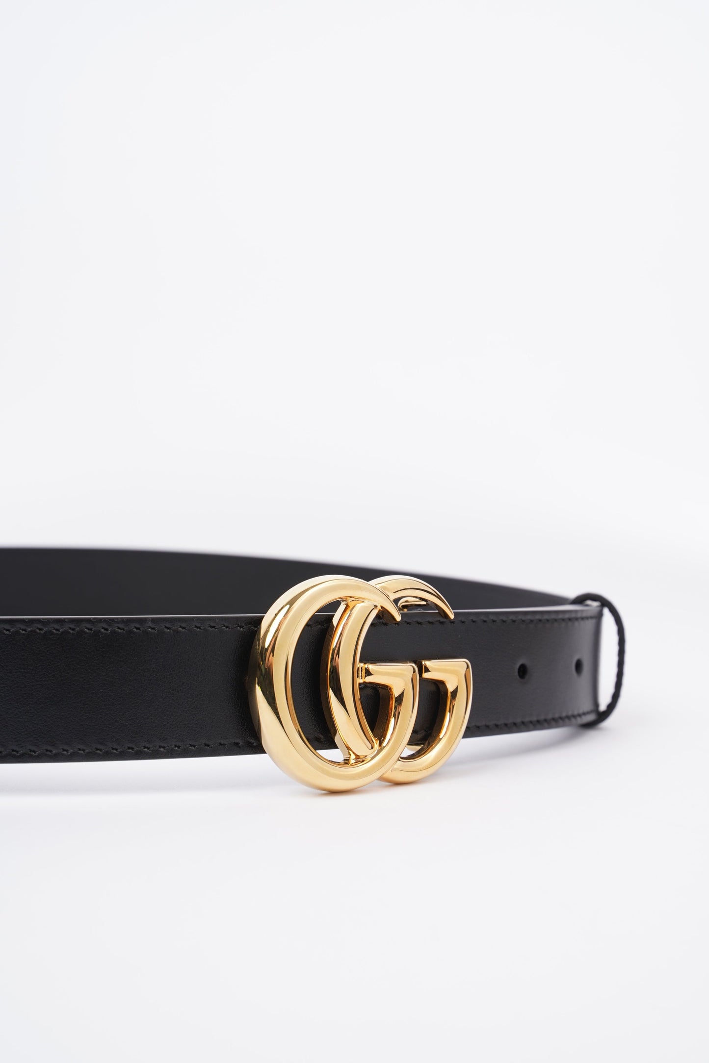 Gucci GG Marmont Shiny Buckle Belt Black Leather 90cm 36"