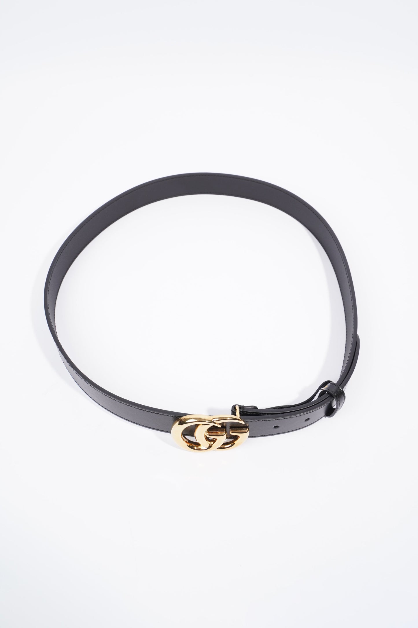 Gucci GG Marmont Shiny Buckle Belt Black Leather 90cm 36"