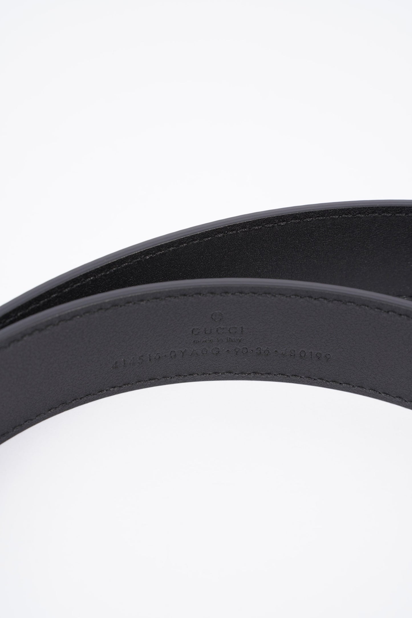 Gucci GG Marmont Shiny Buckle Belt Black Leather 90cm 36"
