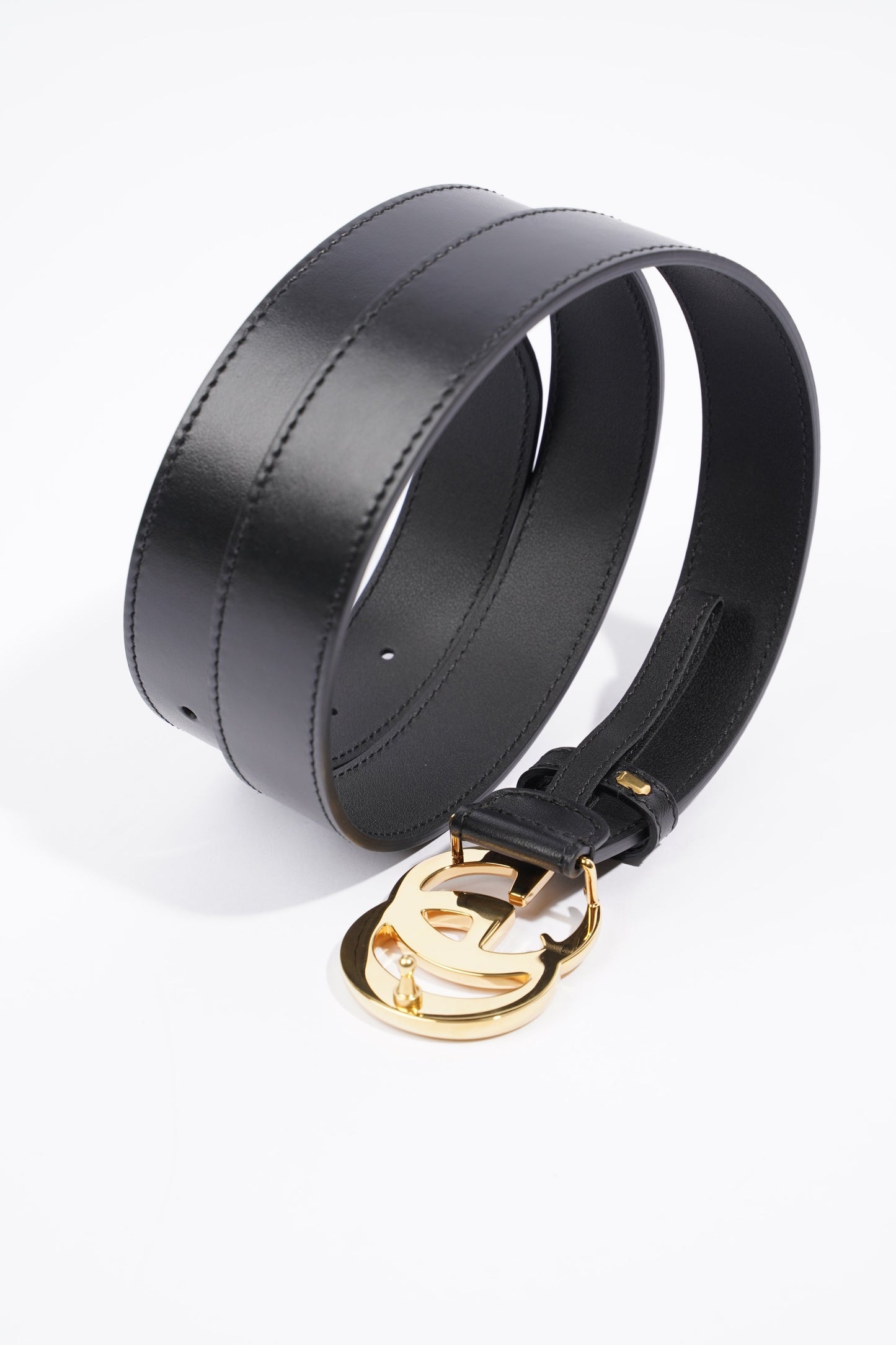 Gucci GG Marmont Shiny Buckle Belt Black Leather 90cm 36"