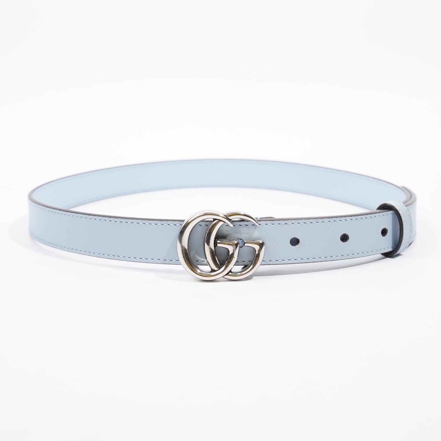 Gucci Interlocking Belt Baby Blue Leather 70cm 28"