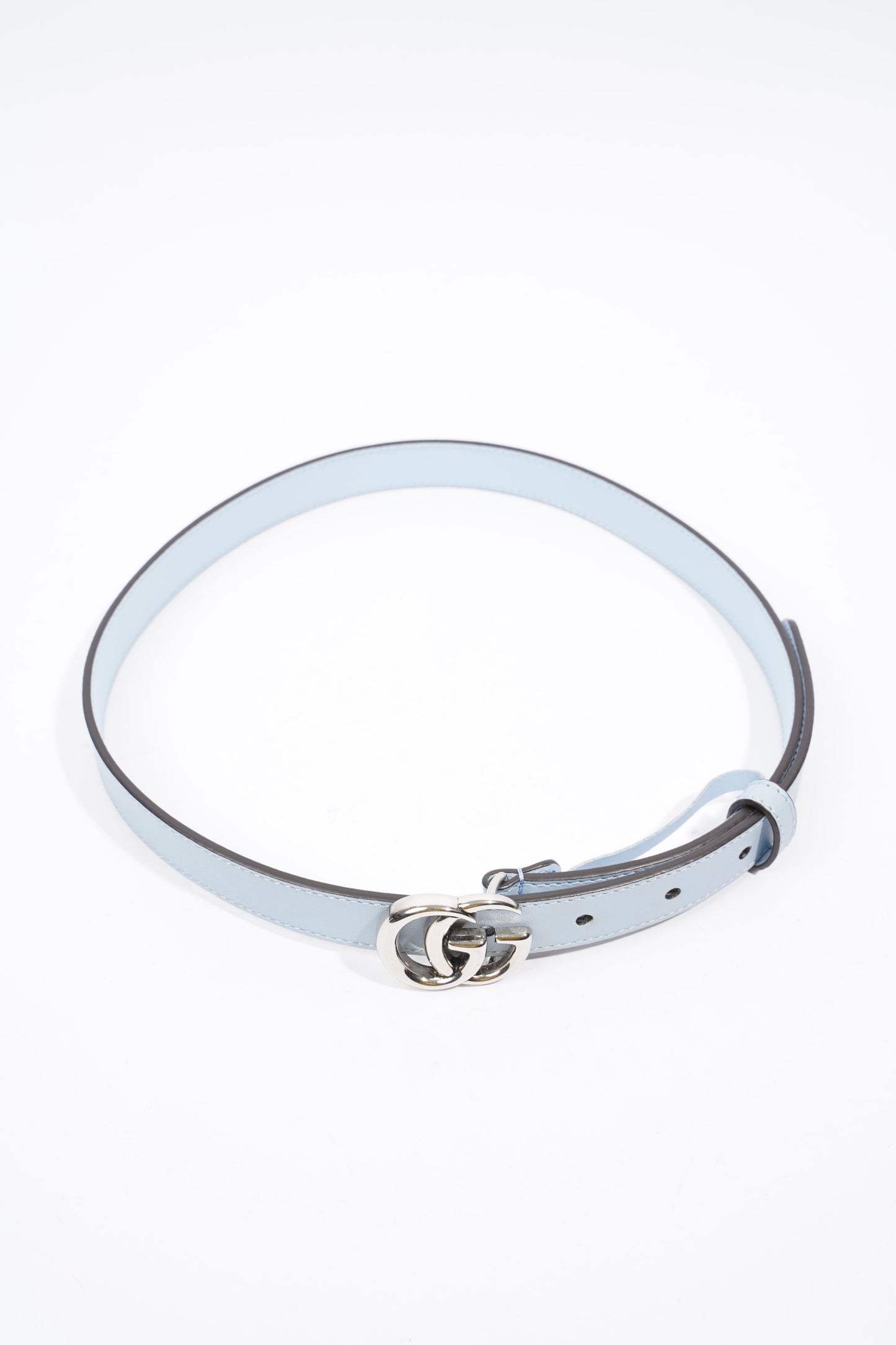 Gucci Interlocking Belt Baby Blue Leather 70cm 28"