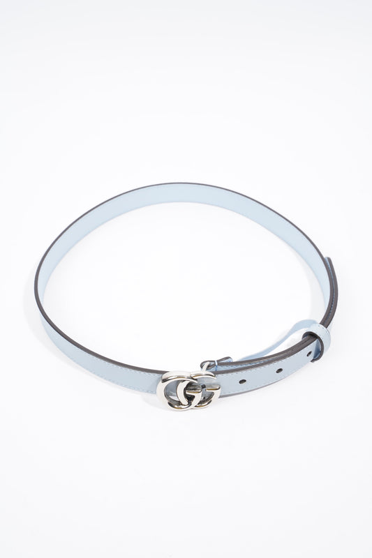 Gucci Interlocking Belt Baby Blue Leather 70cm 28"