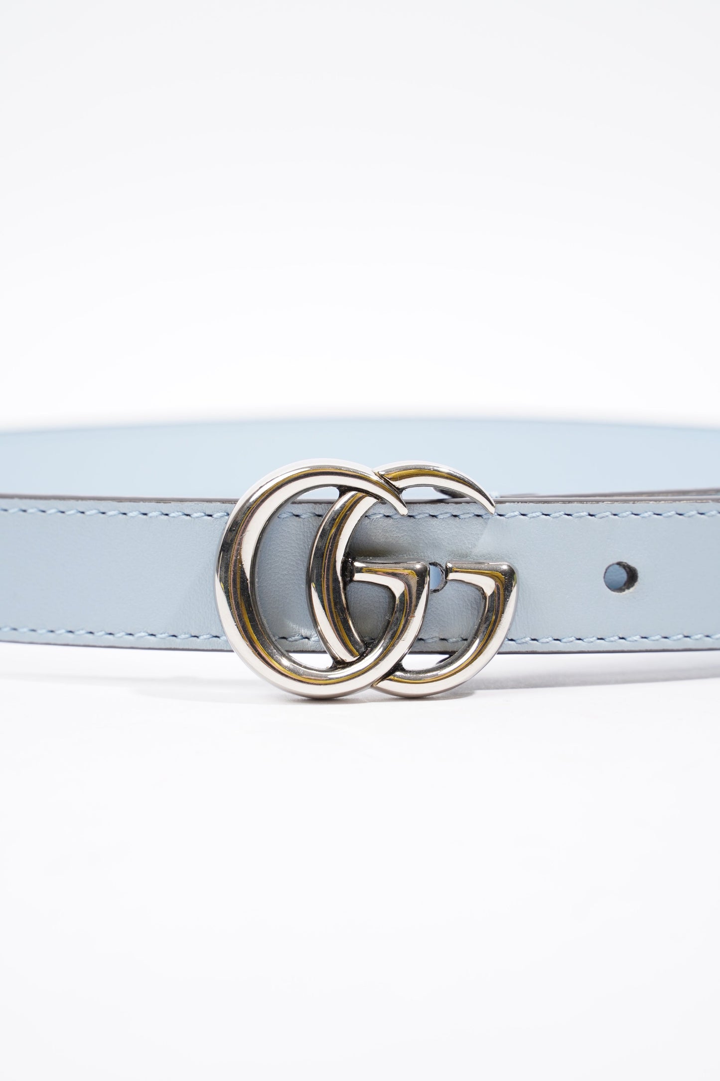 Gucci Interlocking Belt Baby Blue Leather 70cm 28"