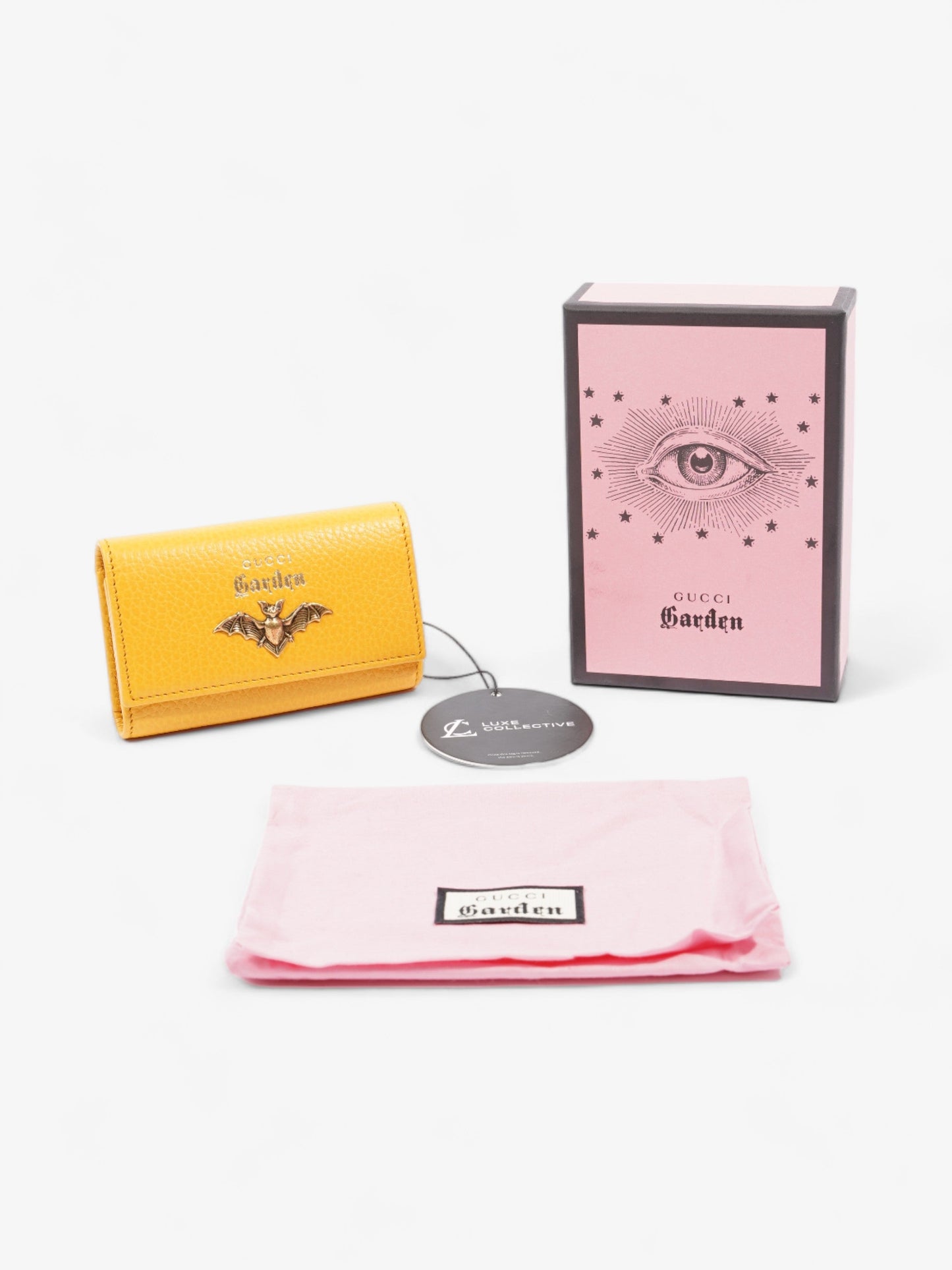 Gucci Garden Key Case with Bat Mustard Leather