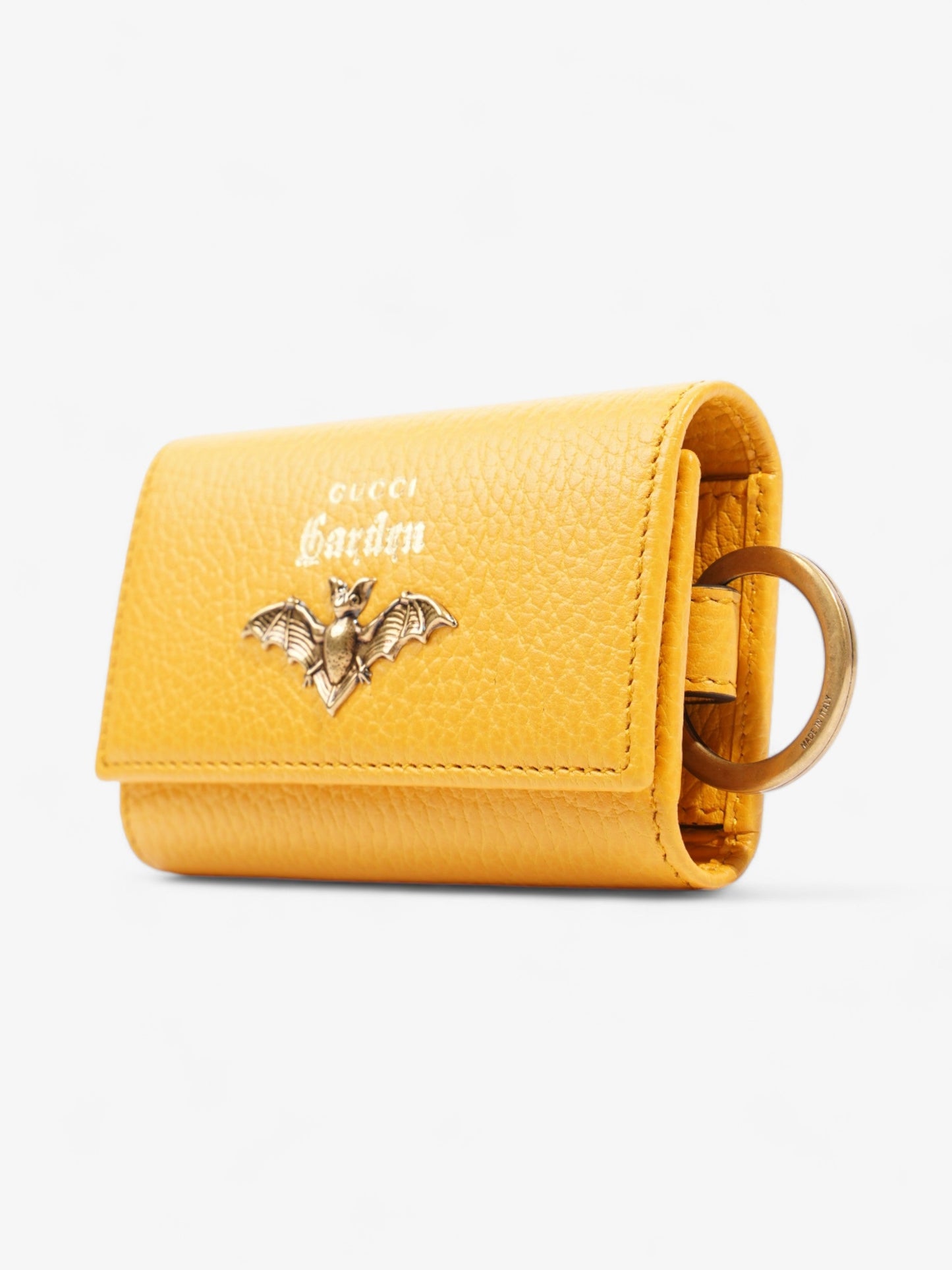 Gucci Garden Key Case with Bat Mustard Leather