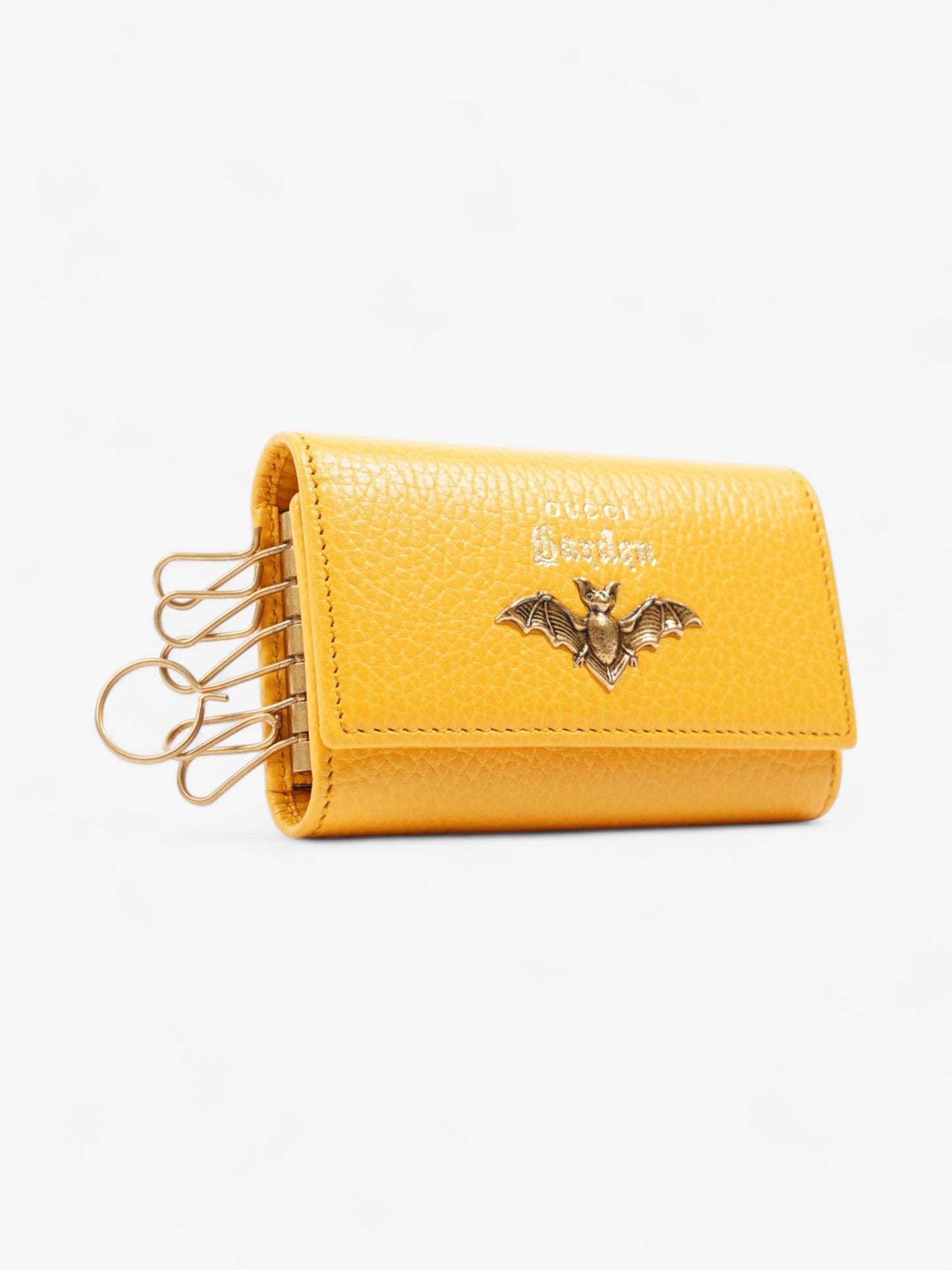 Gucci Garden Key Case with Bat Mustard Leather
