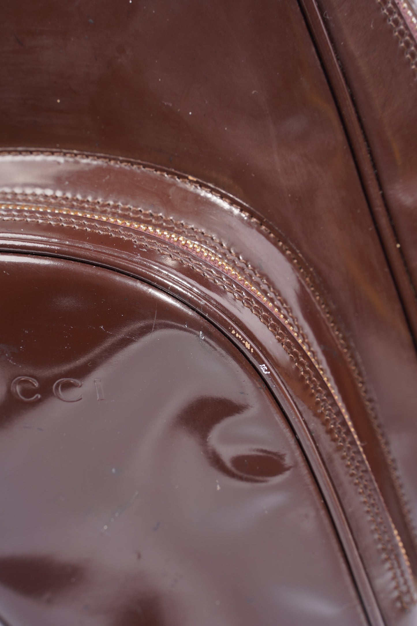 Gucci Bamboo Sling Bag Brown Patent Leather