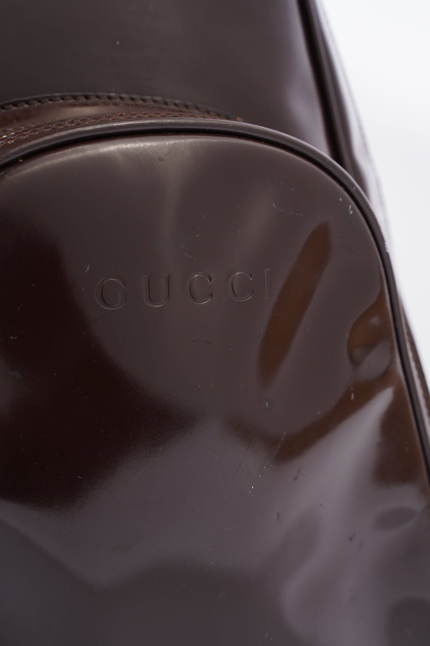 Gucci Bamboo Sling Bag Brown Patent Leather