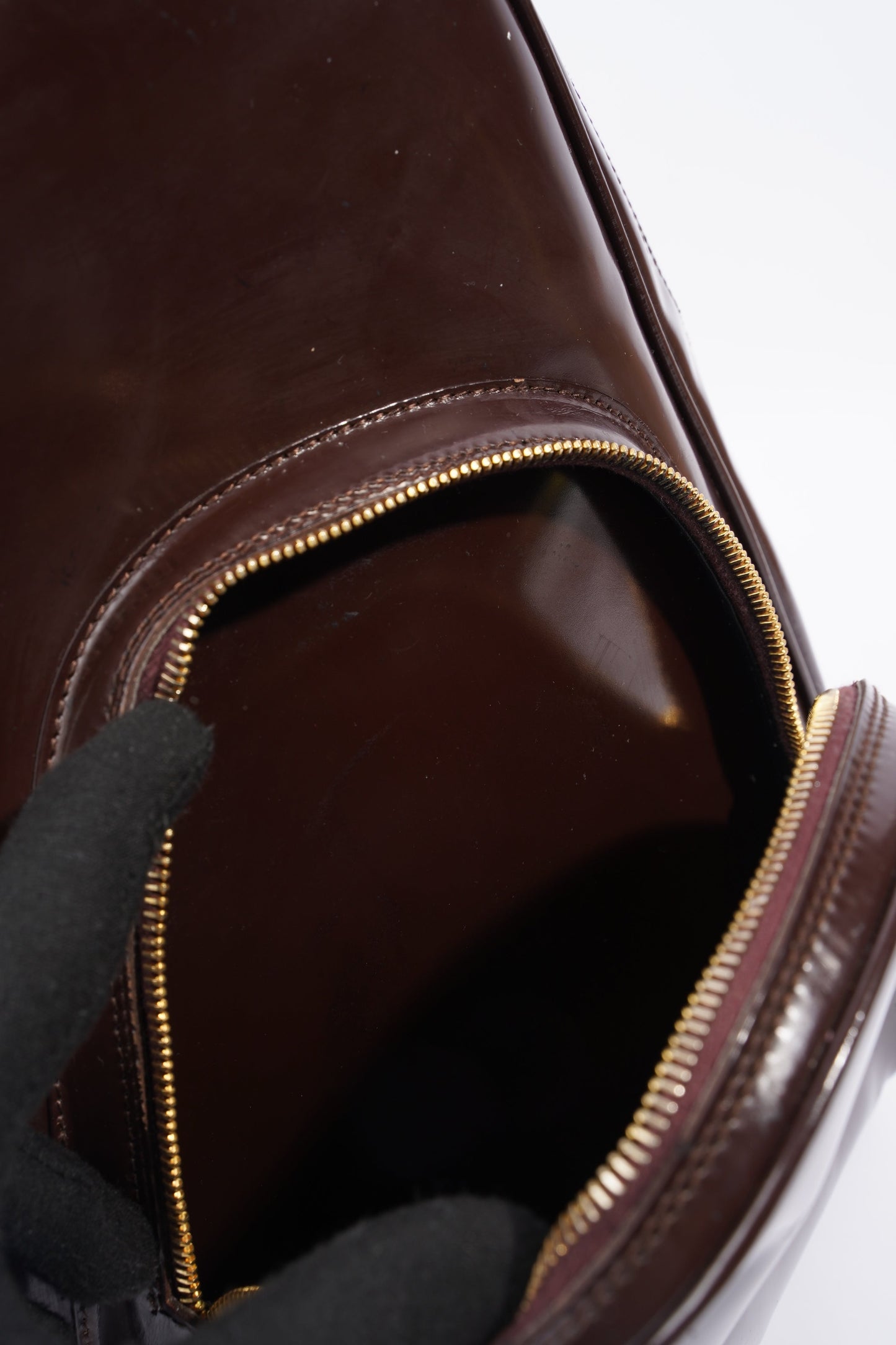 Gucci Bamboo Sling Bag Brown Patent Leather