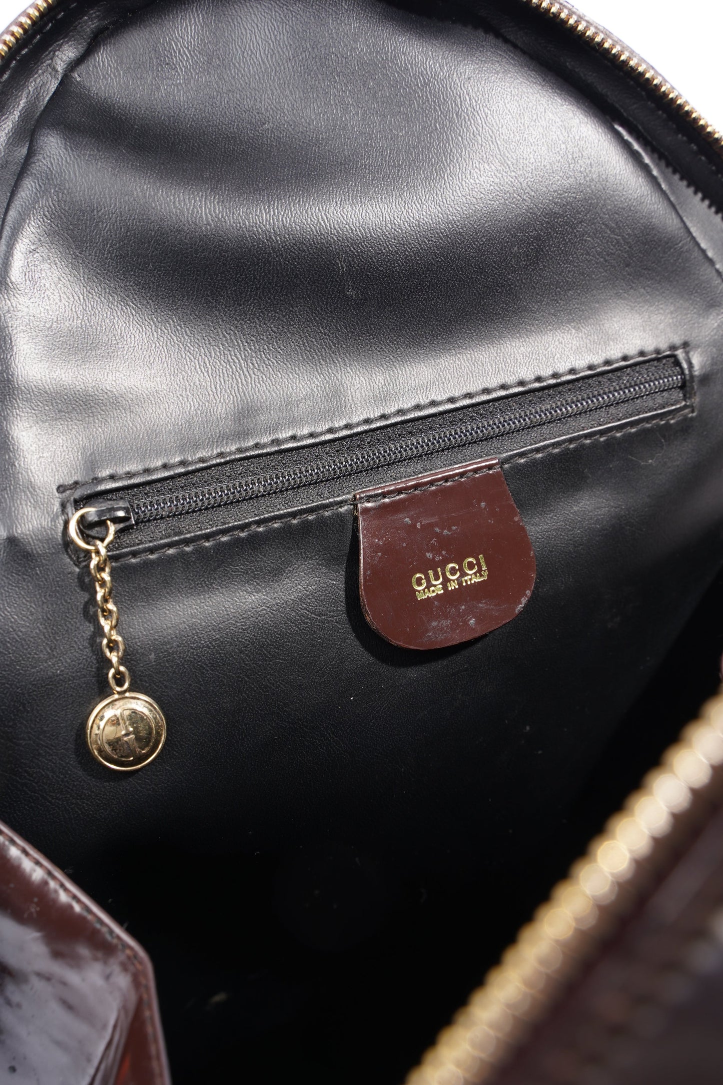 Gucci Bamboo Sling Bag Brown Patent Leather