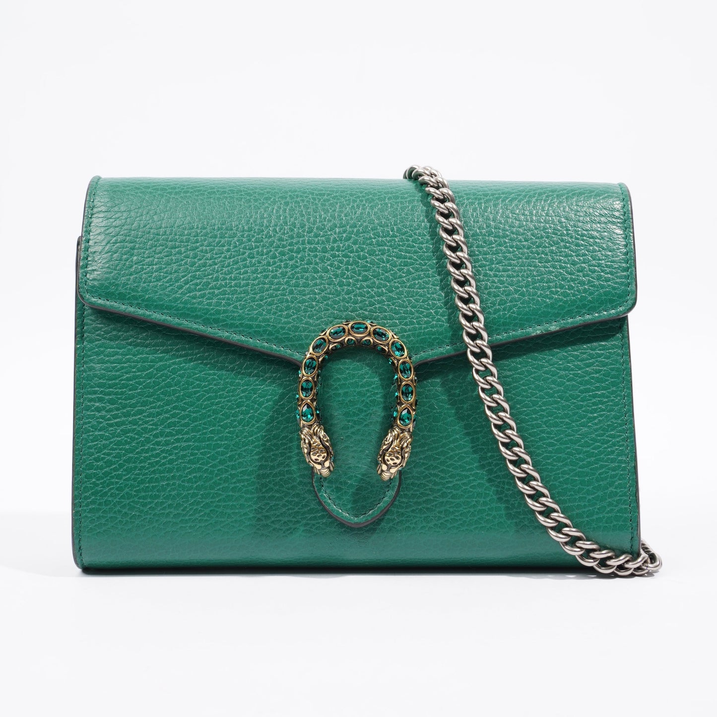Gucci Dionysus Chain Wallet Green Leather
