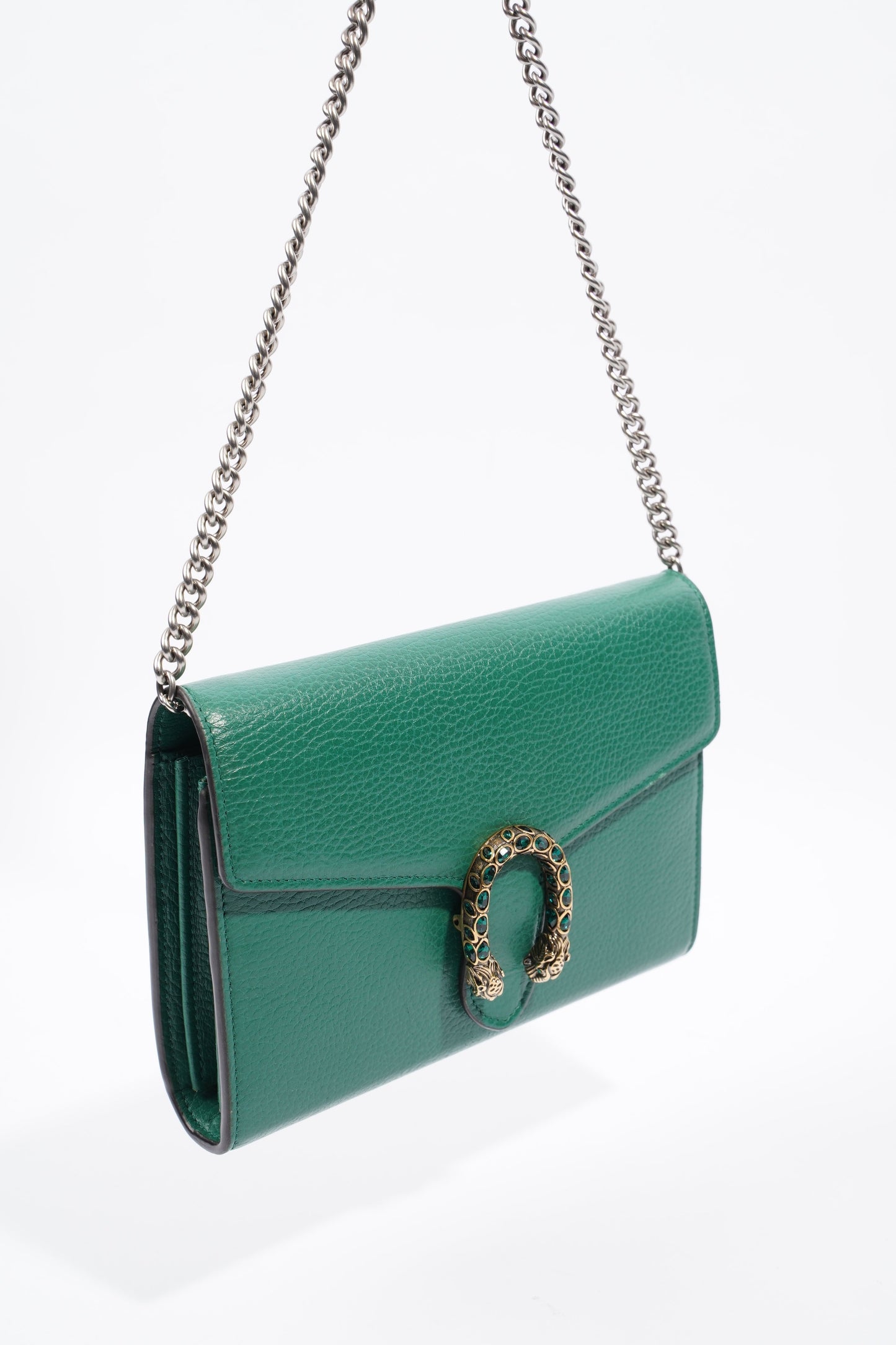 Gucci Dionysus Chain Wallet Green Leather