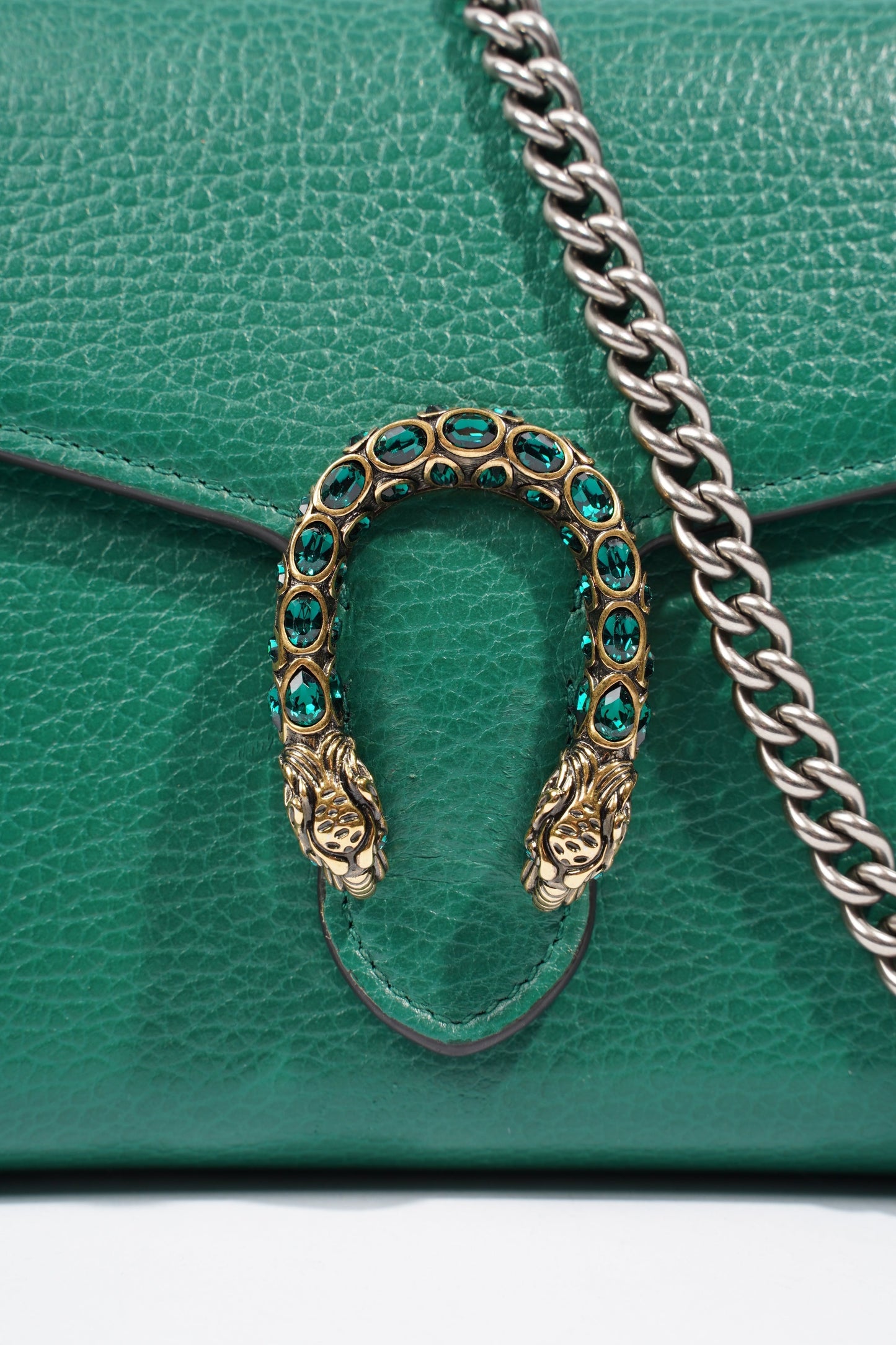 Gucci Dionysus Chain Wallet Green Leather