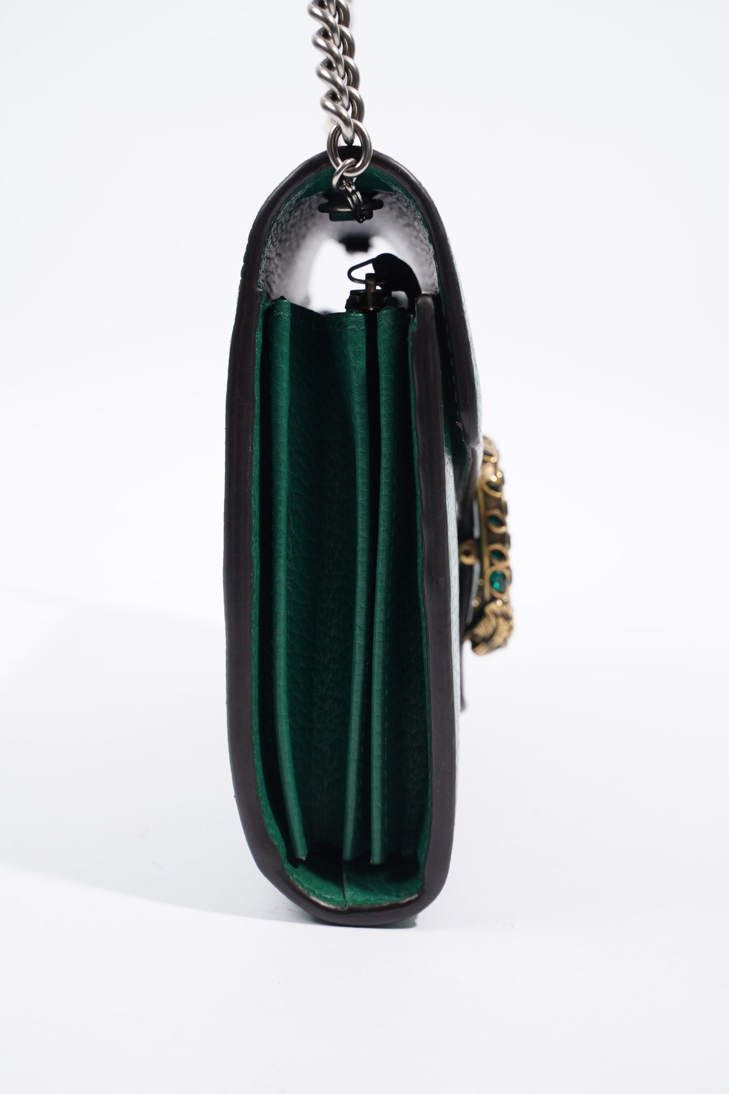 Gucci Dionysus Chain Wallet Green Leather