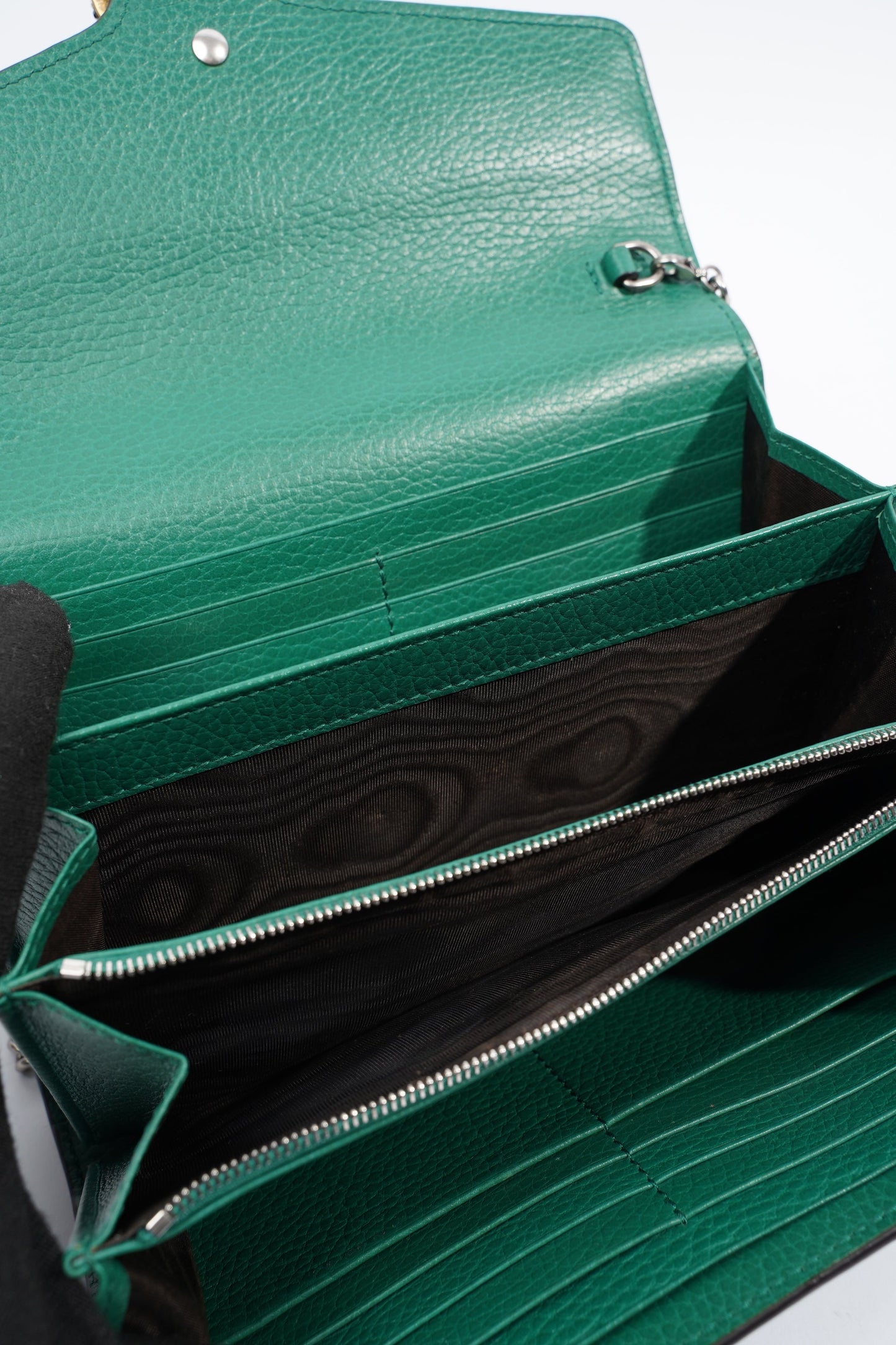 Gucci Dionysus Chain Wallet Green Leather