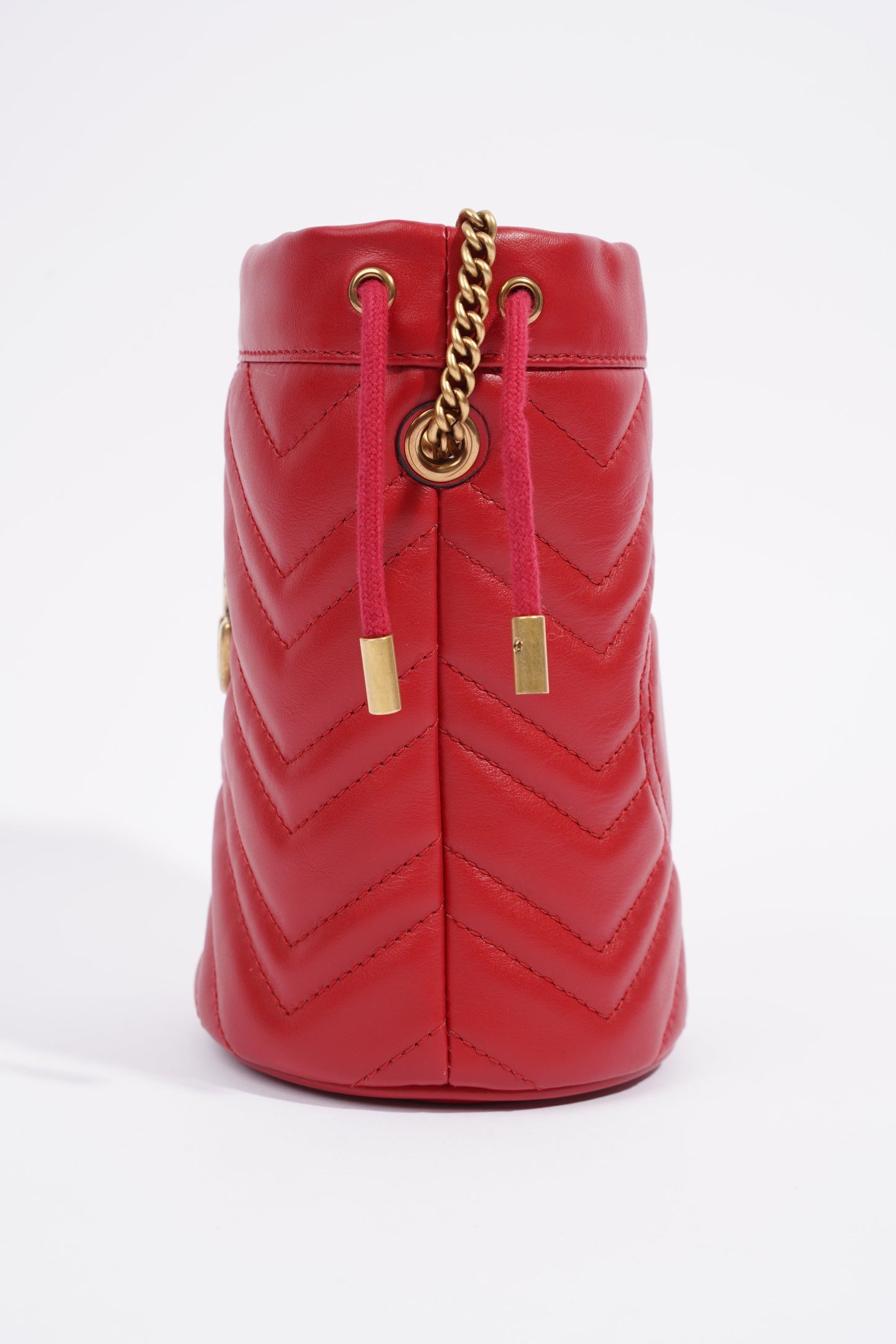 Gucci GG Marmont Bucket Bag Red Leather