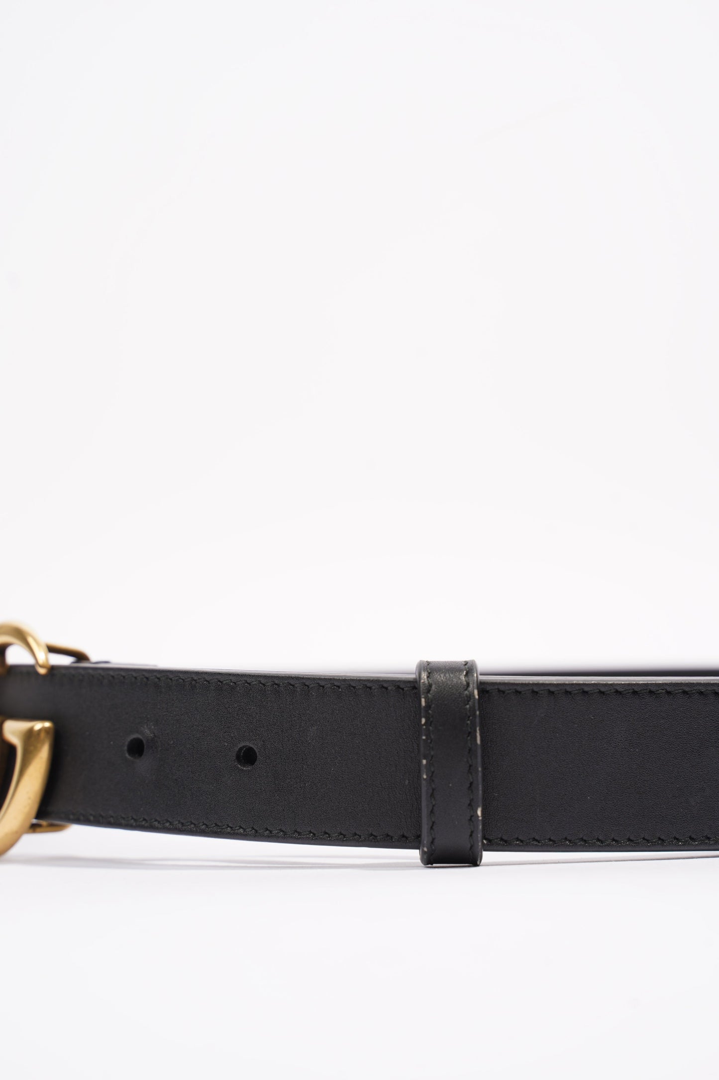 Gucci Marmont Belt Black / Gold Leather 75cm 30"