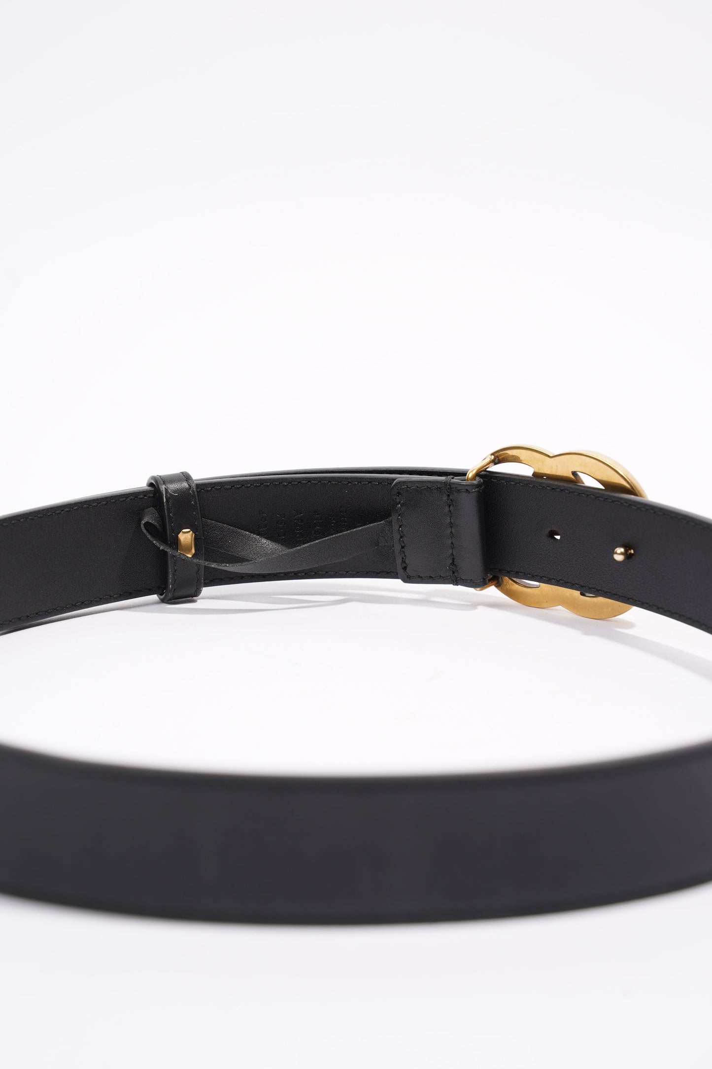 Gucci Marmont Belt Black / Gold Leather 75cm 30"