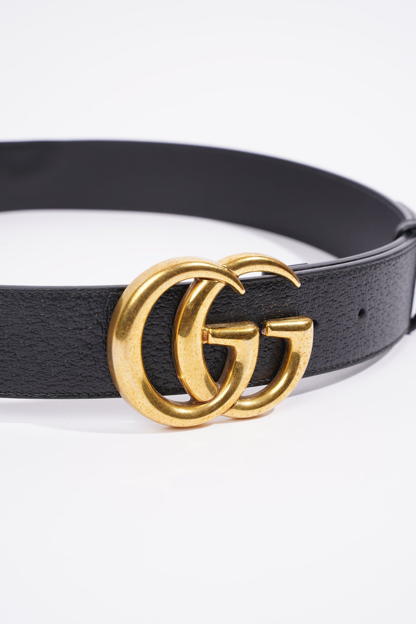 Gucci Marmont Belt Black / Gold Leather 85cm 34'