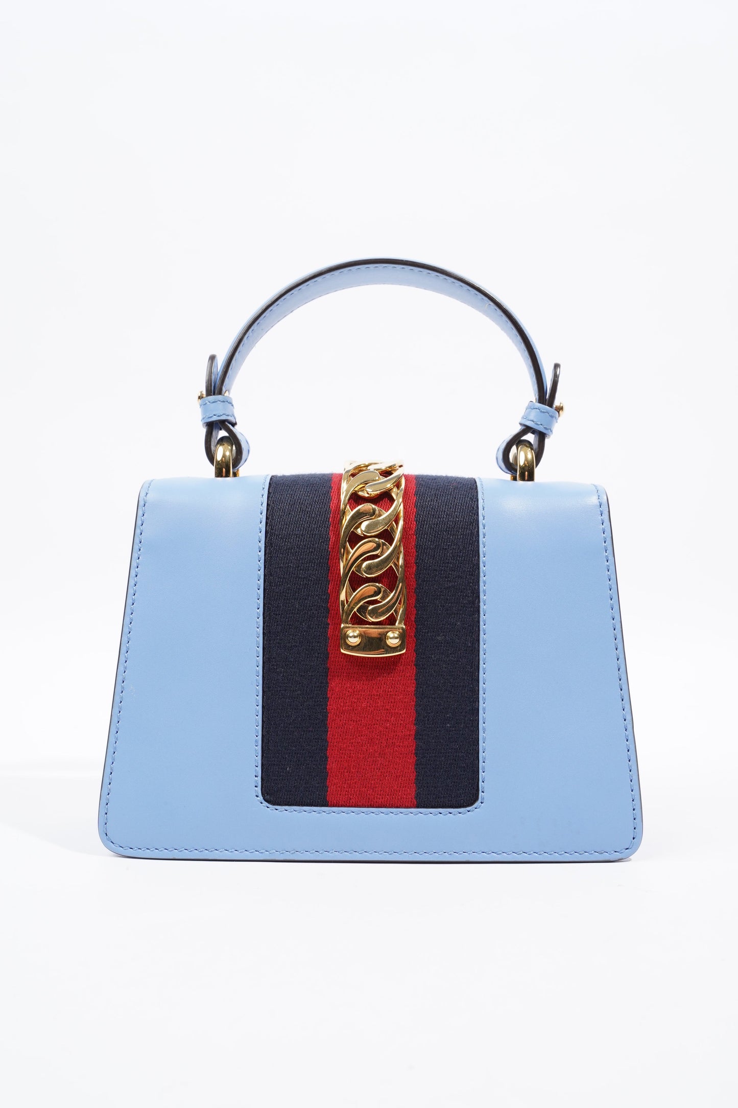 Gucci Sylvie Blue Leather Mini