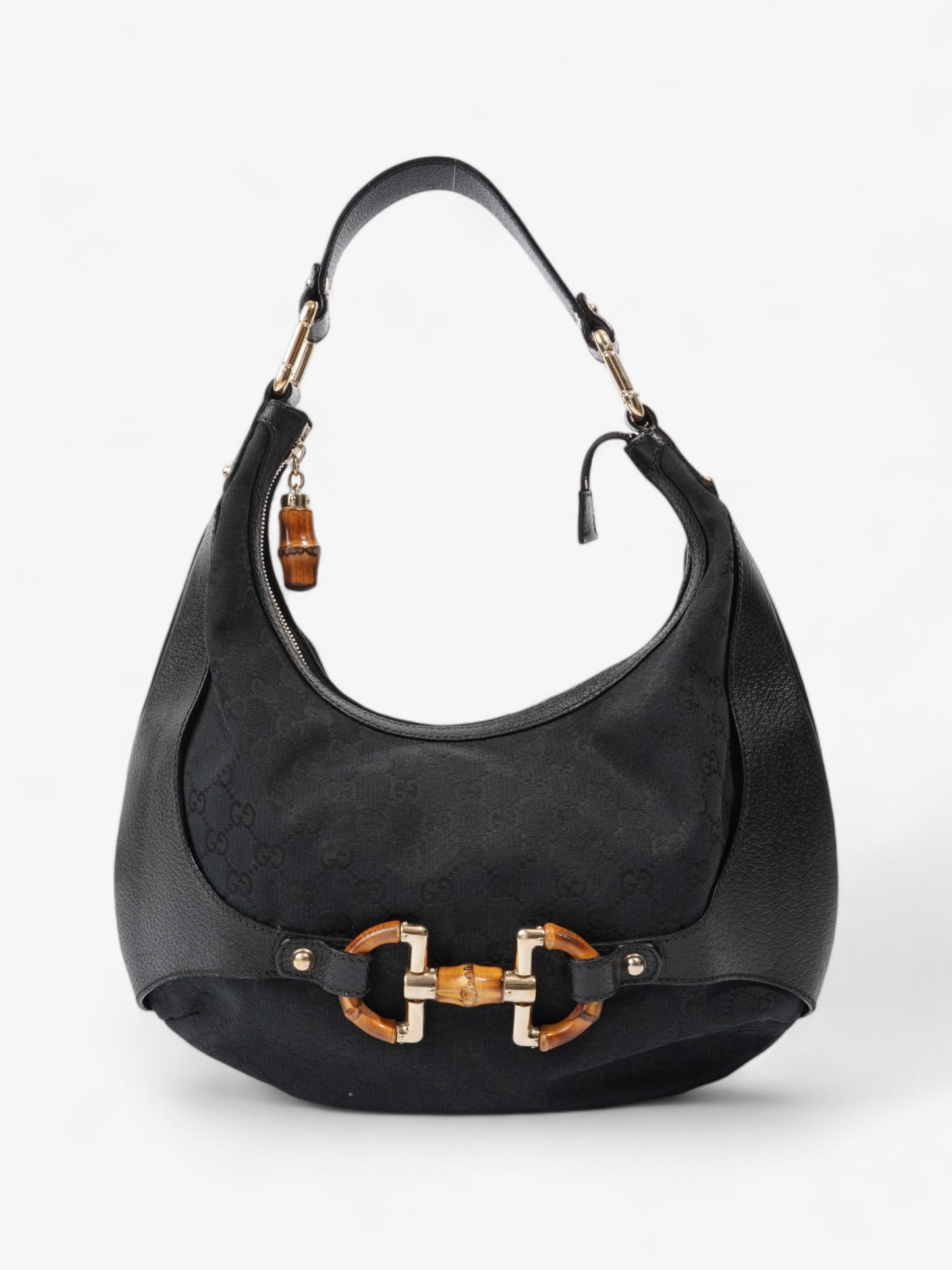 Gucci Amalfi Horsebit Hobo GG Supreme / Black / Brown Canvas